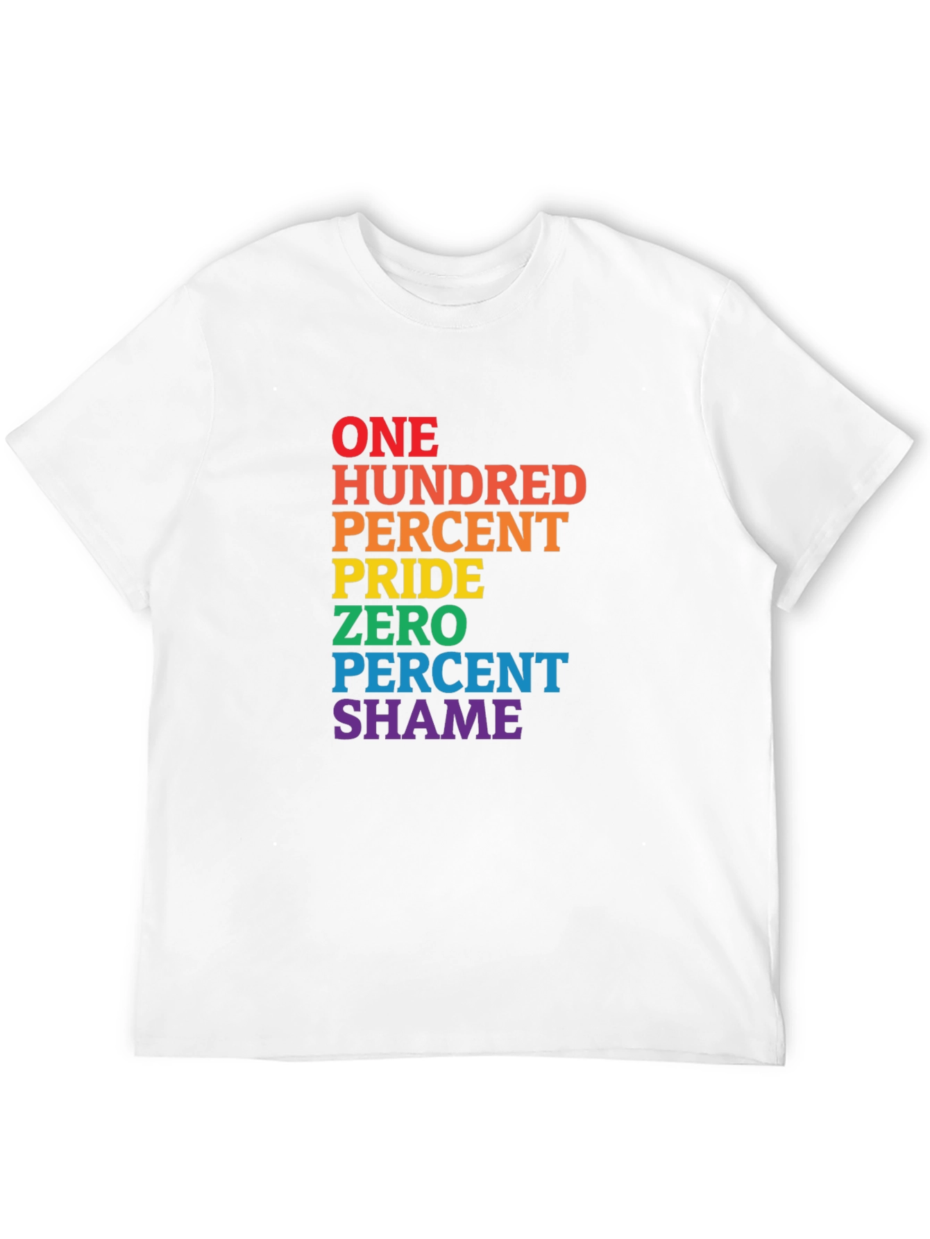 Pride T-Shirt - 100 Percent Pride Zero Percent Shame