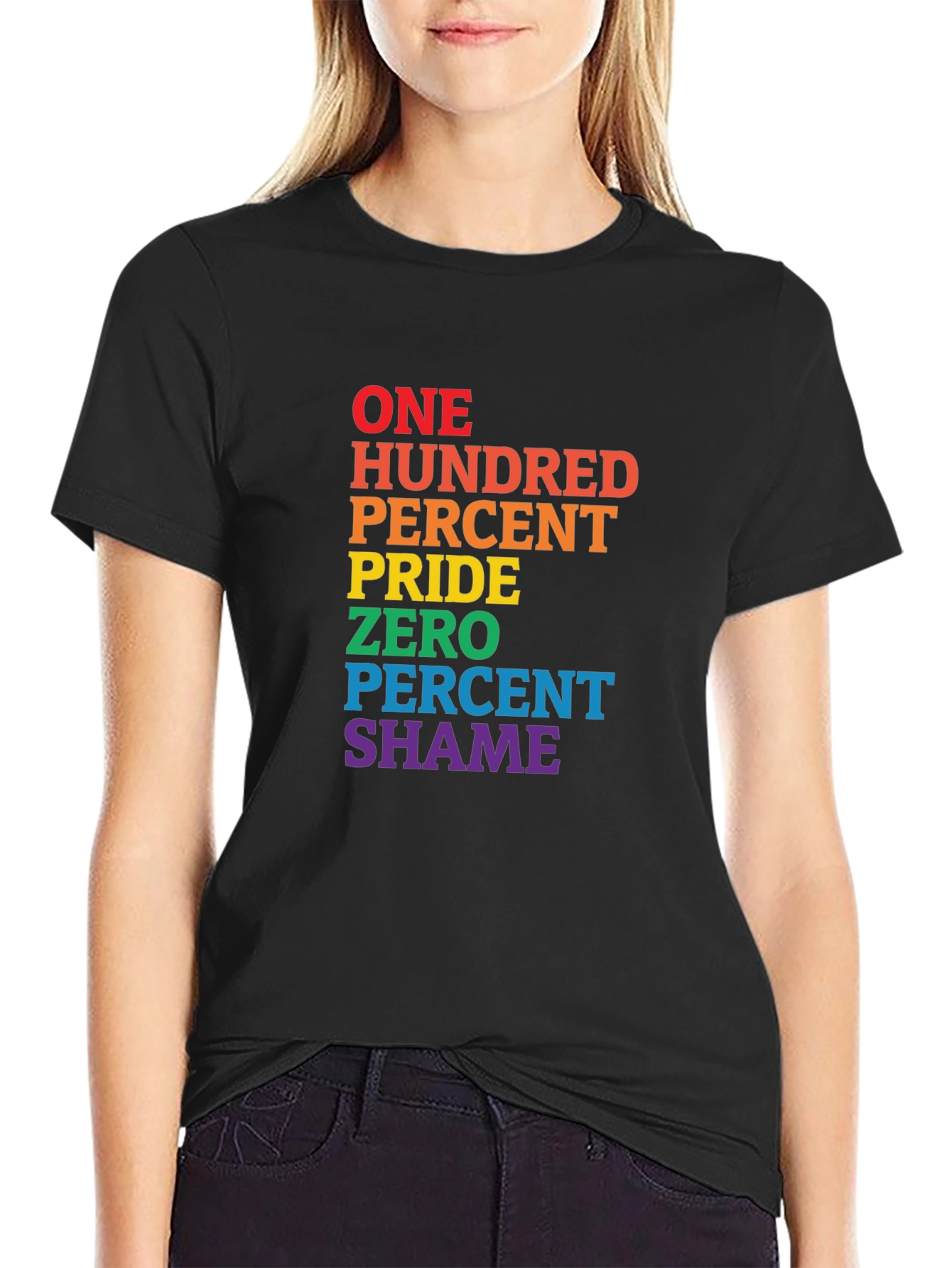 Pride T-Shirt - 100 Percent Pride Zero Percent Shame