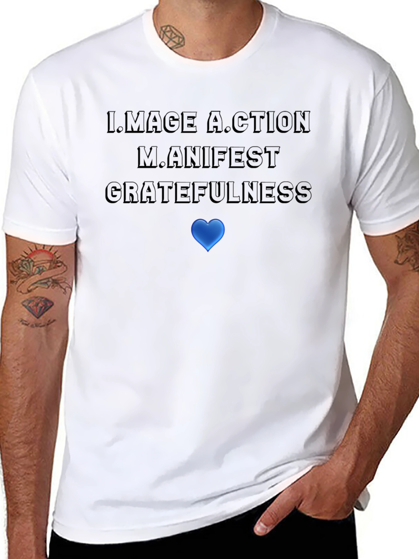 Motivational Graphic T-Shirt: Image Action Manifest Gratefulness