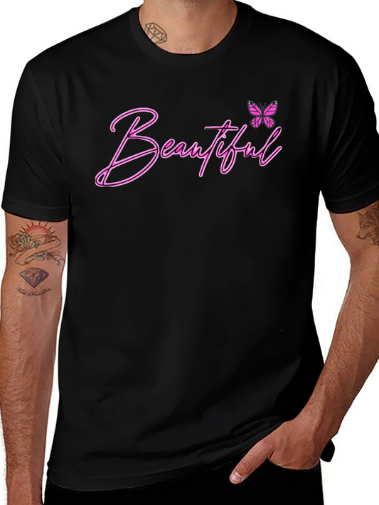 Beautiful Butterfly Graphic Tee - Black