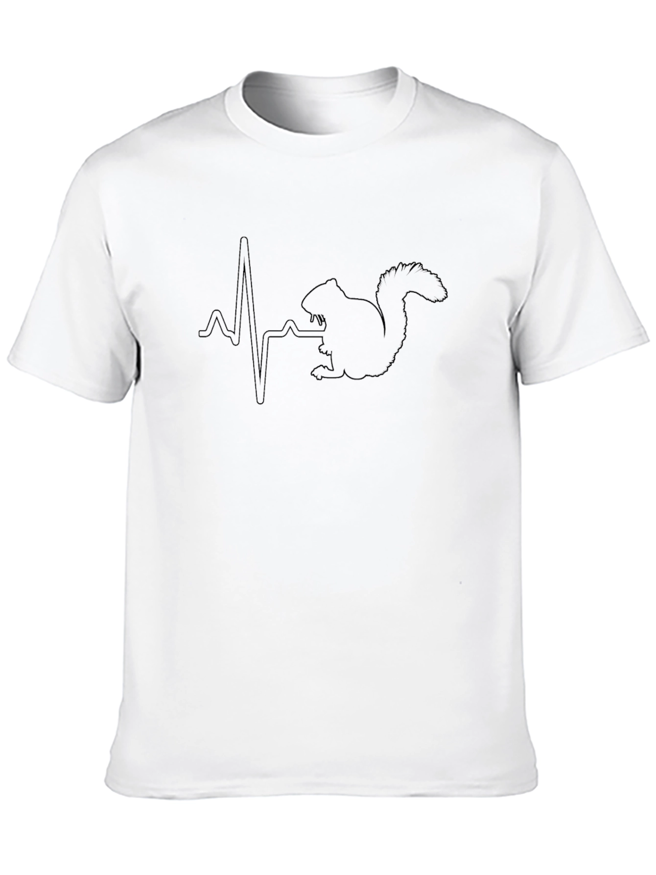 Squirrel Heartbeat Graphic Tee - Black T-Shirt
