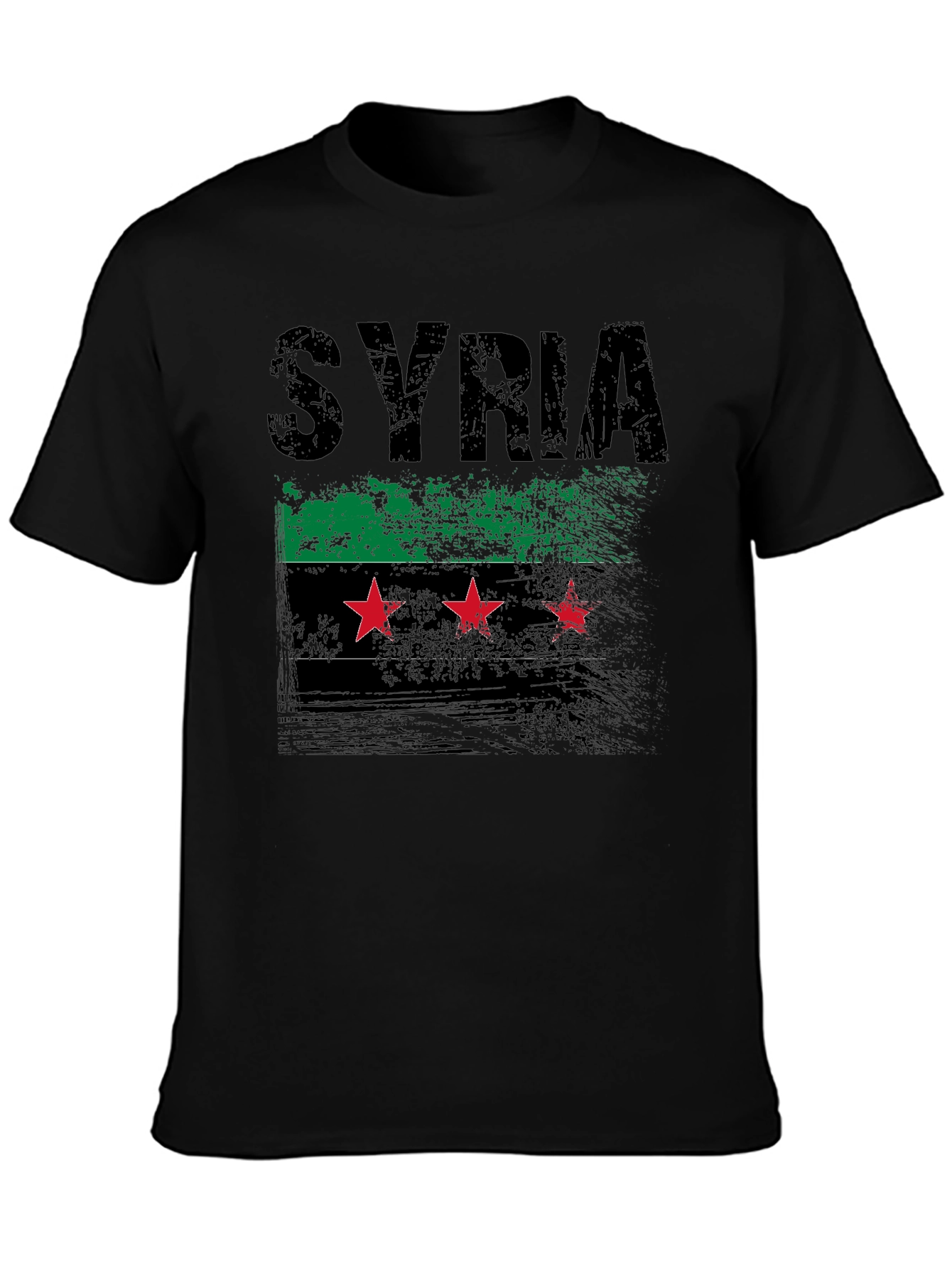 Syria Flag Distressed Graphic T-Shirt