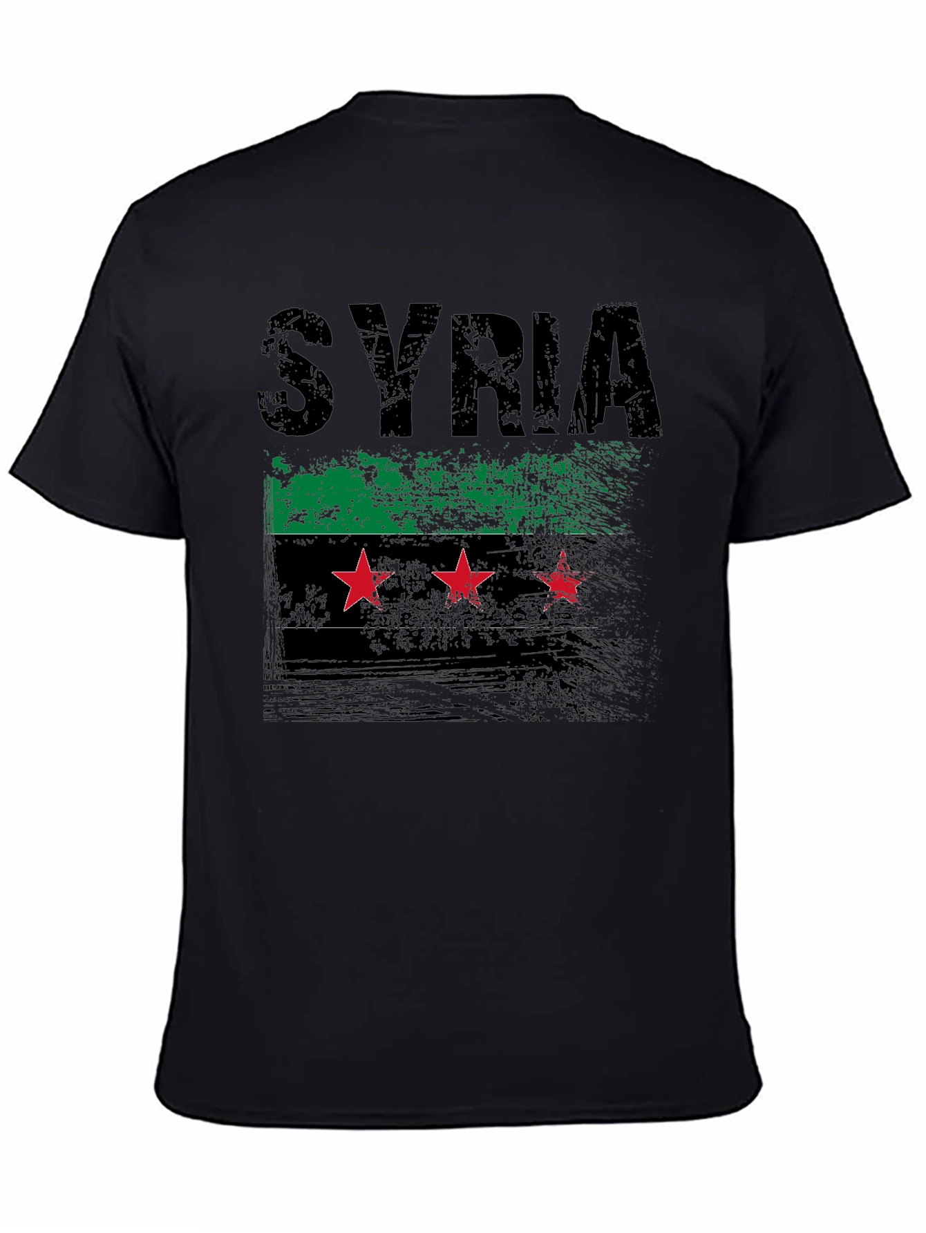 Syria Flag Distressed Graphic T-Shirt