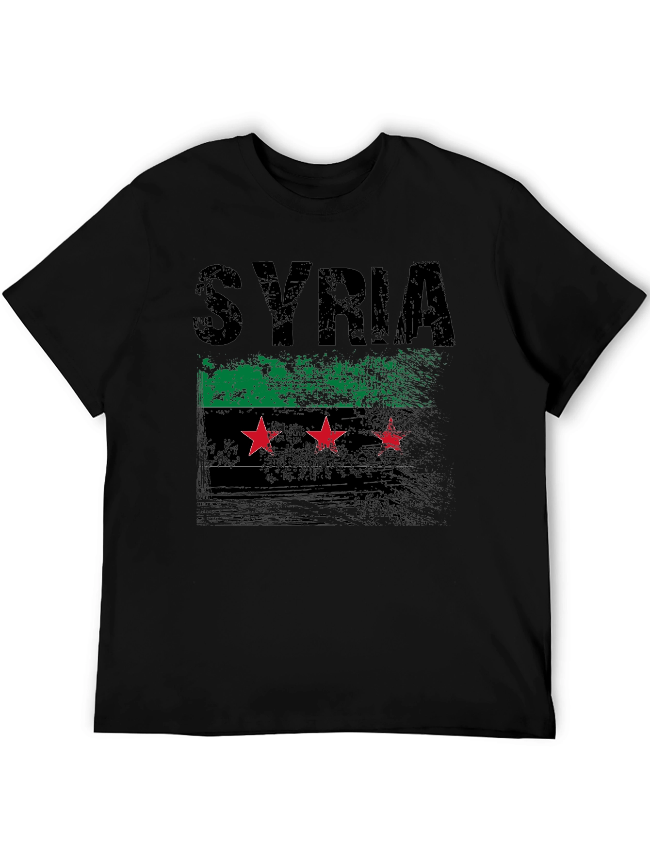Syria Flag Distressed Graphic T-Shirt