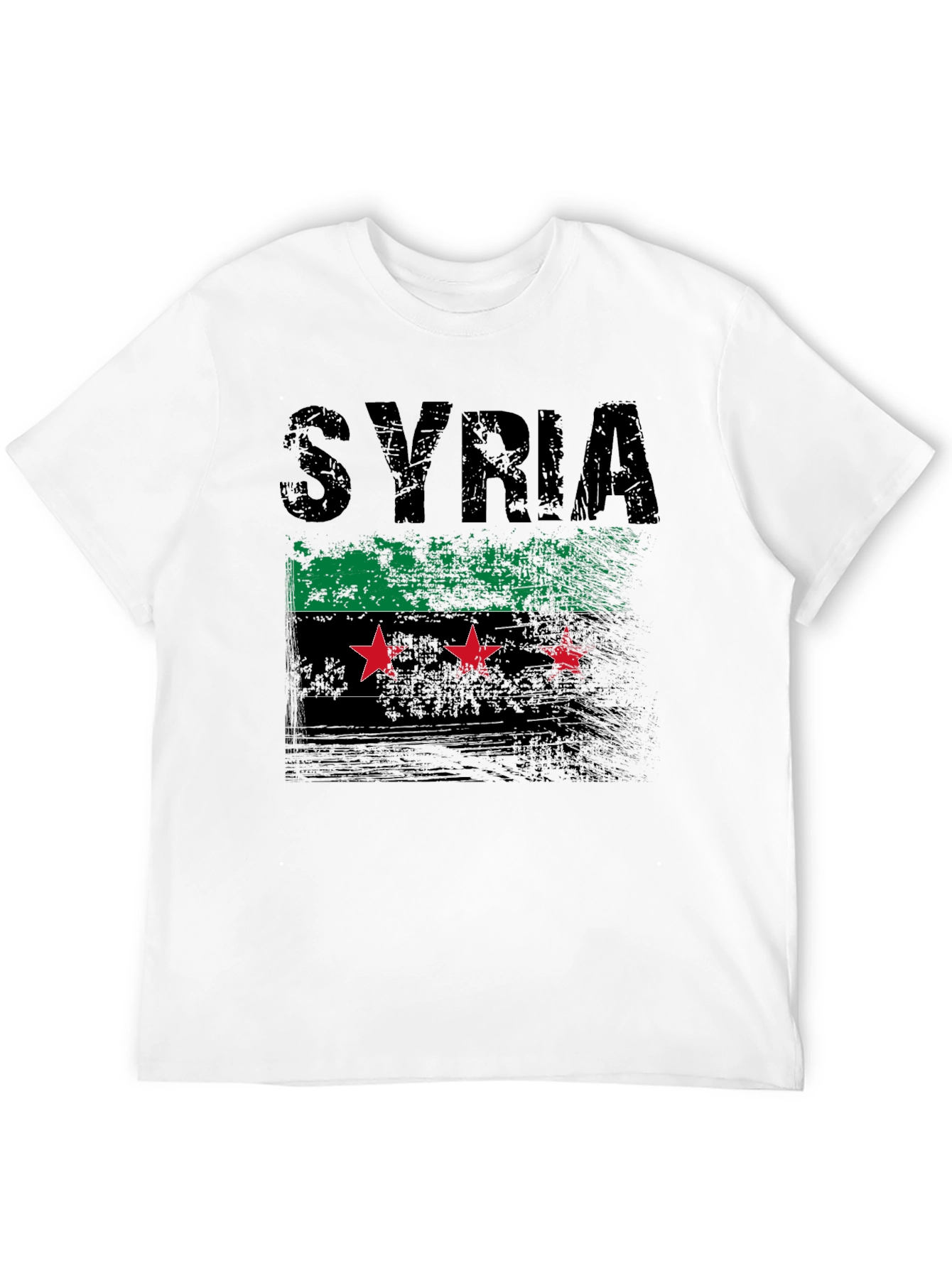 Syria Flag Distressed Graphic T-Shirt