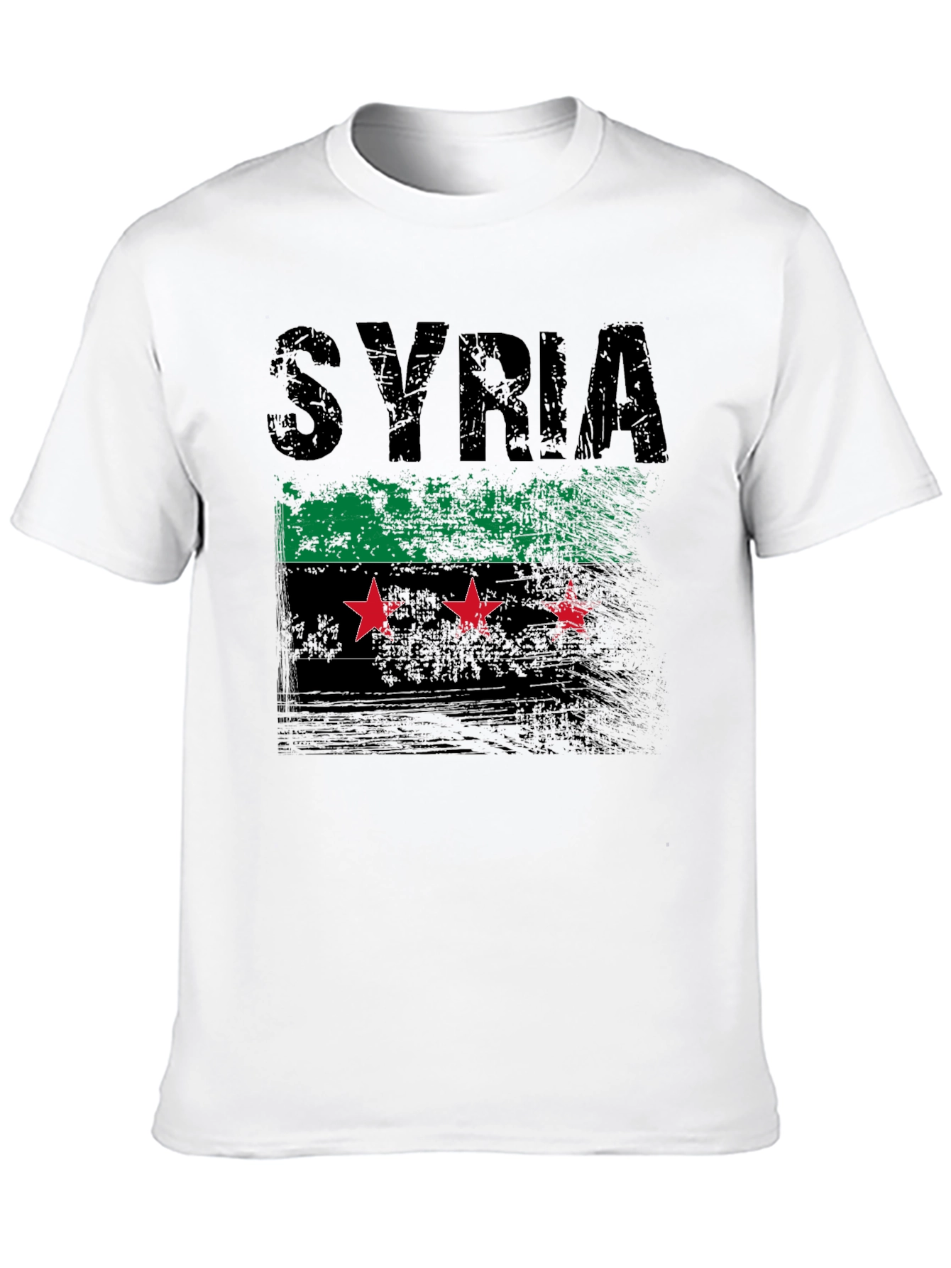 Syria Flag Distressed Graphic T-Shirt