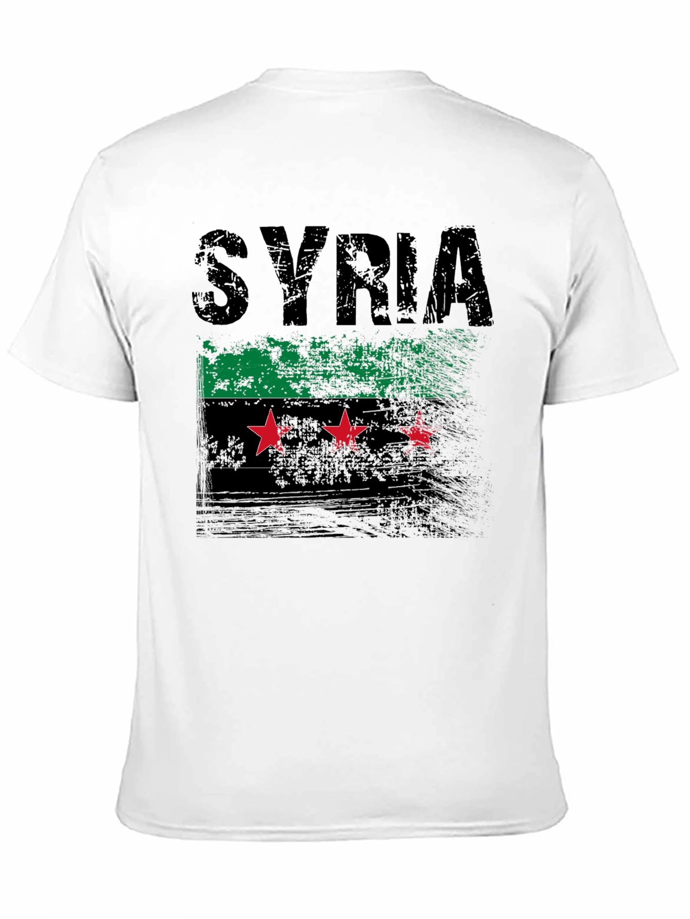 Syria Flag Distressed Graphic T-Shirt