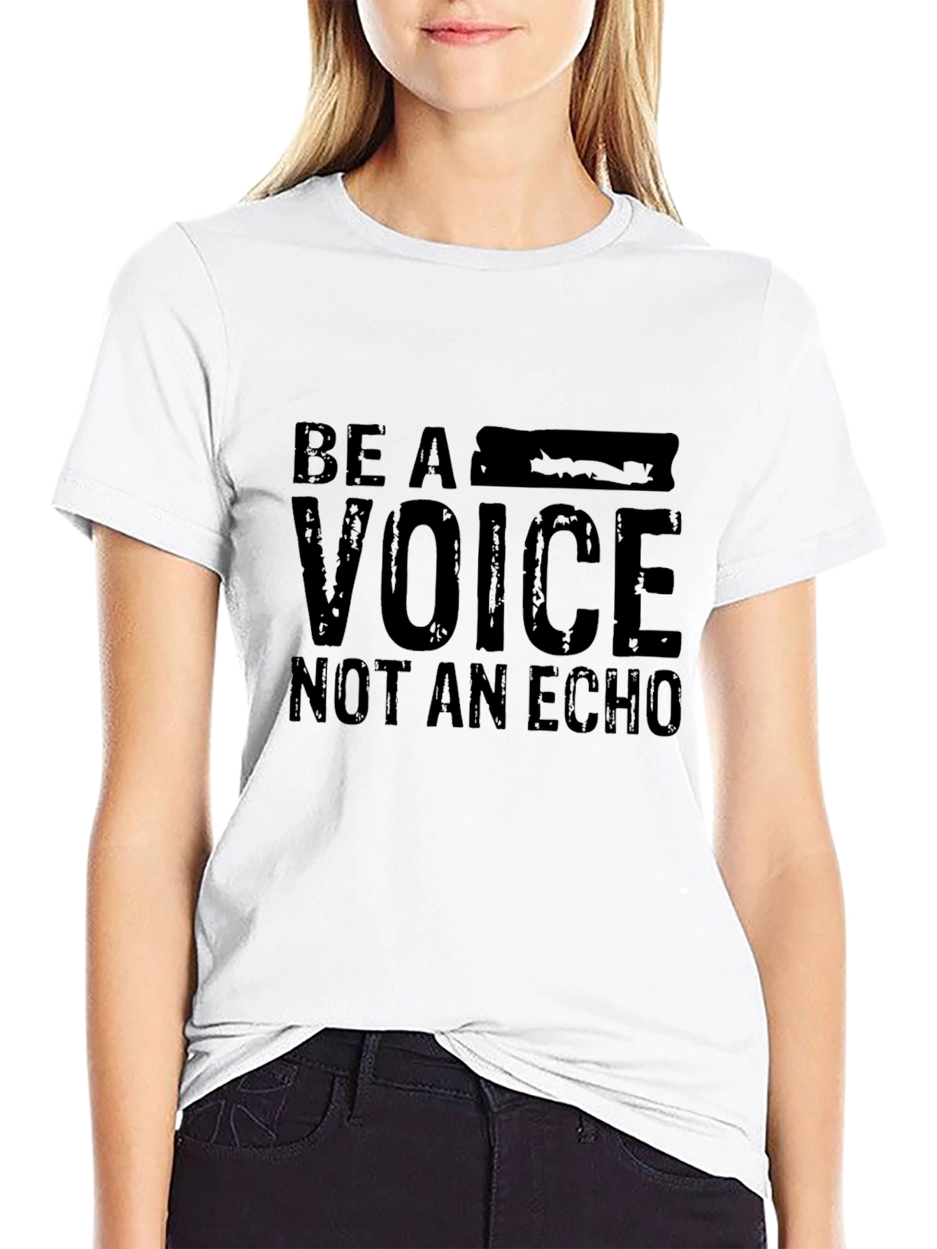 Be a Voice Not an Echo Mens Black T-Shirt