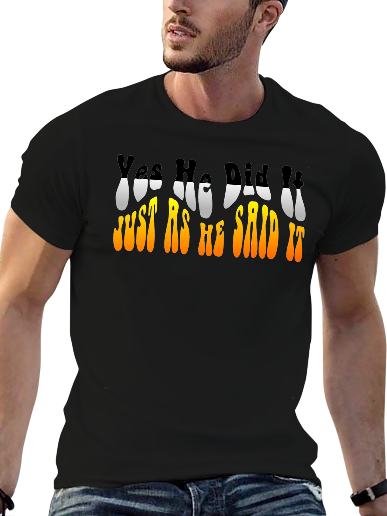 Retro Yes He Did It Graphic T-Shirt