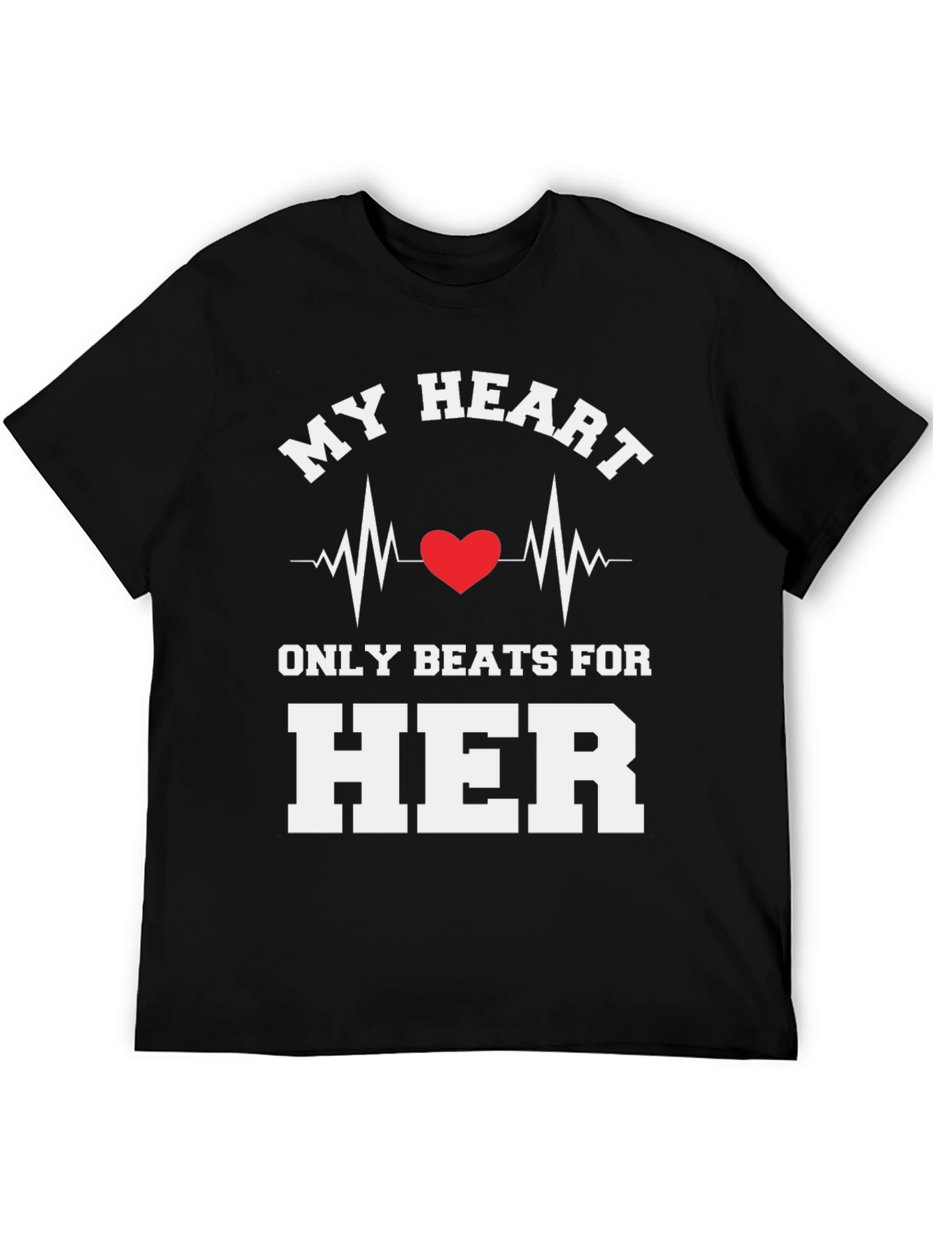 My Heart Beats For Her Novelty Graphic Tee