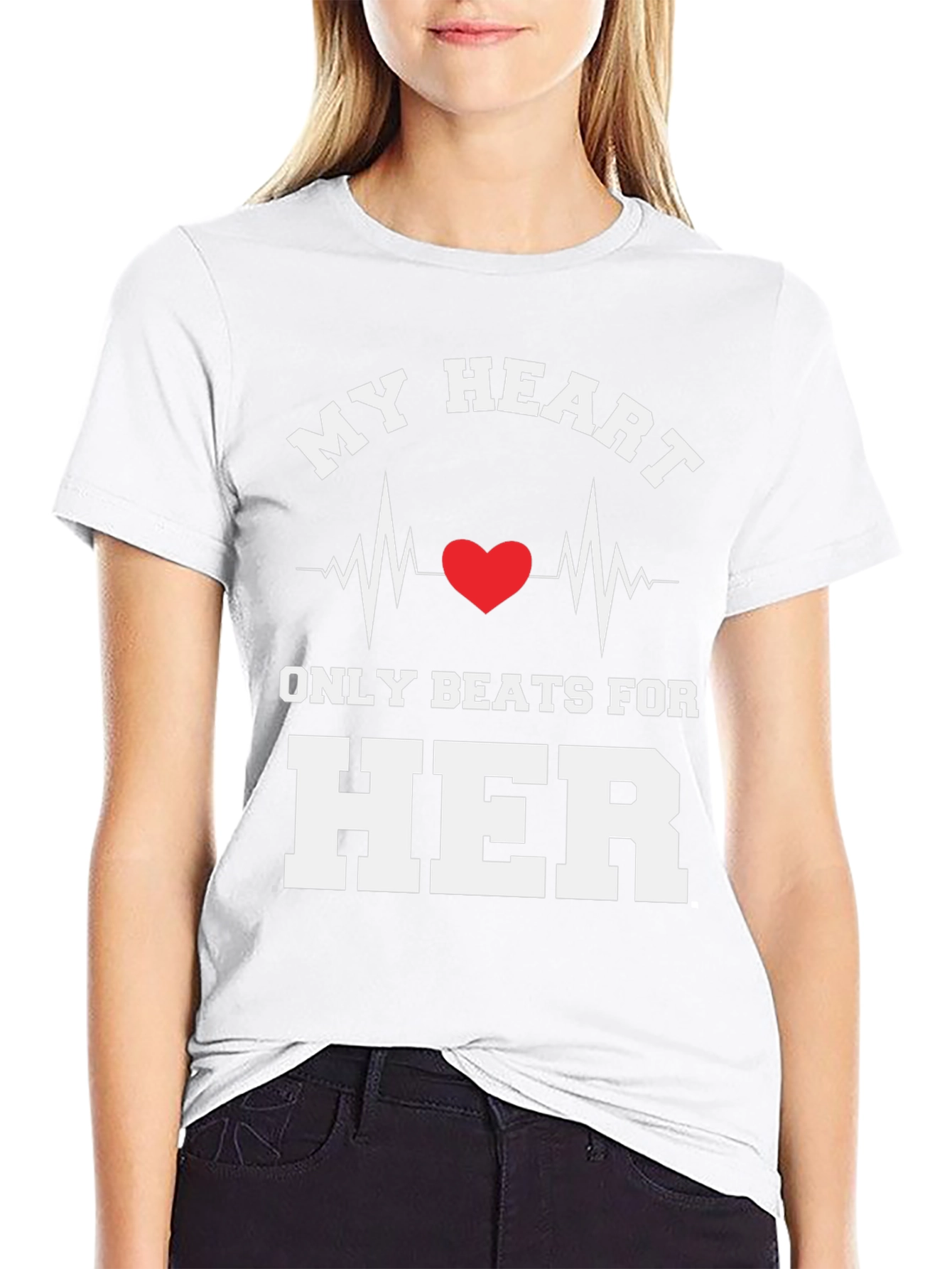 My Heart Beats For Her Novelty Graphic Tee