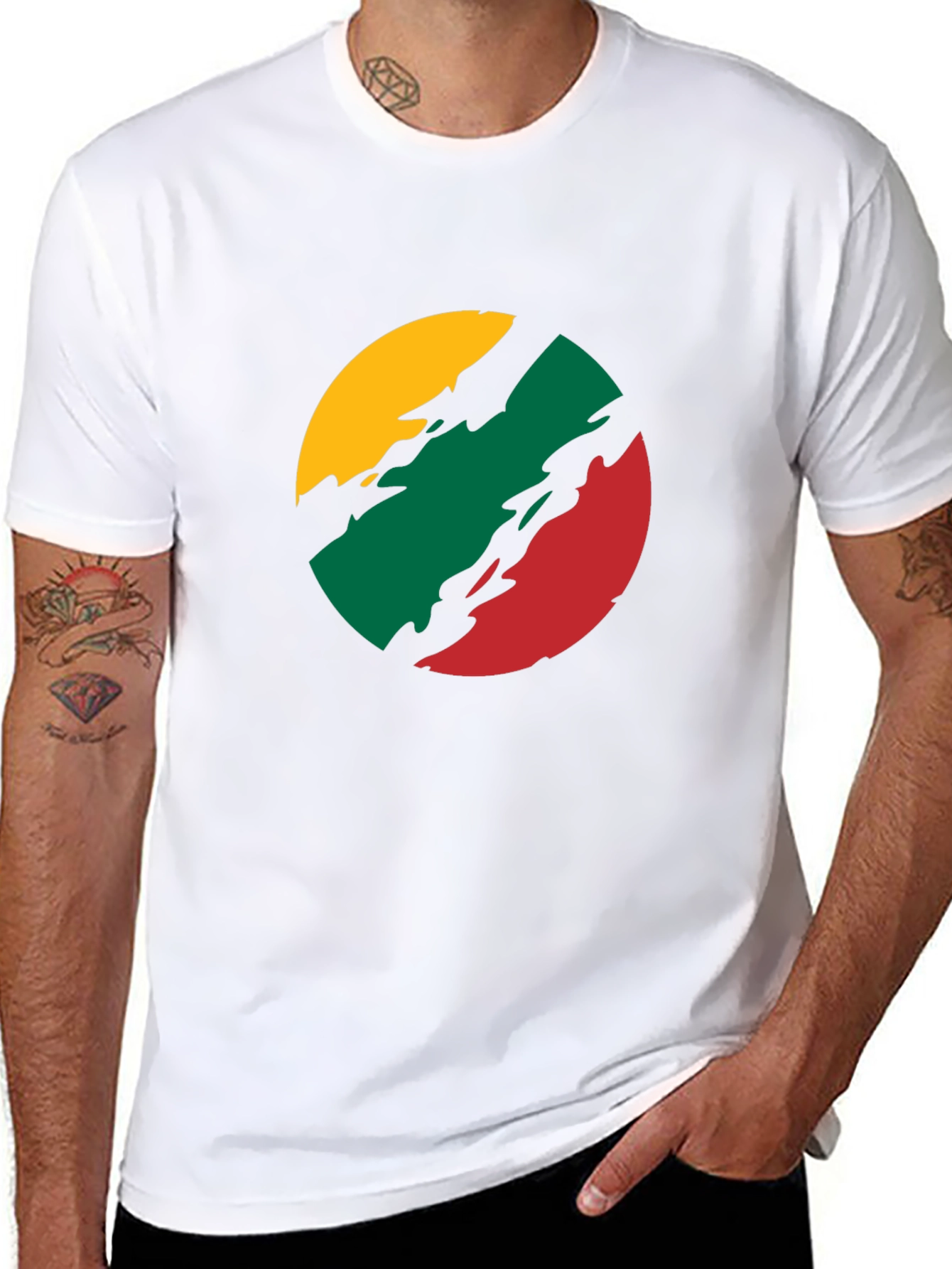 Lithuanian Flag T-Shirt - Black Crew Neck Tee