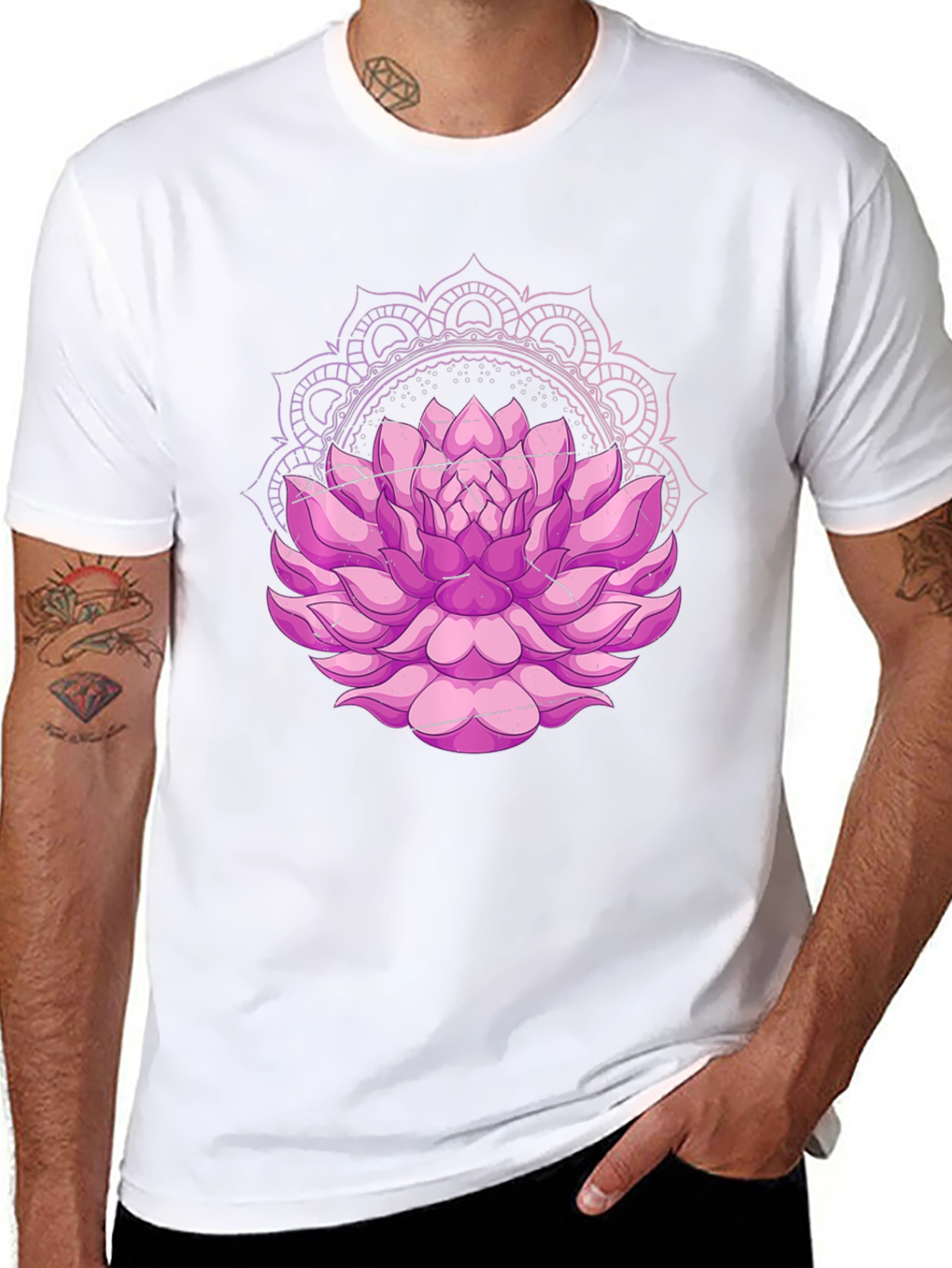 Lotus Mandala Black Tee