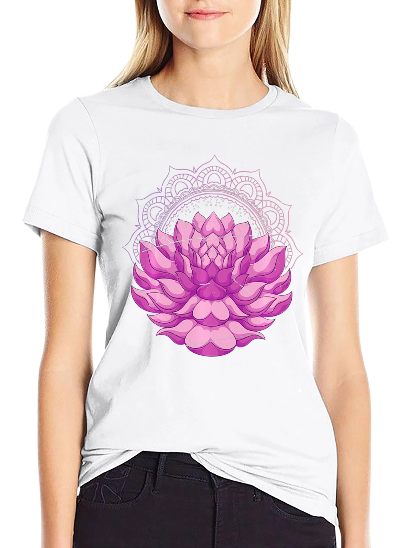 Lotus Mandala Black Tee