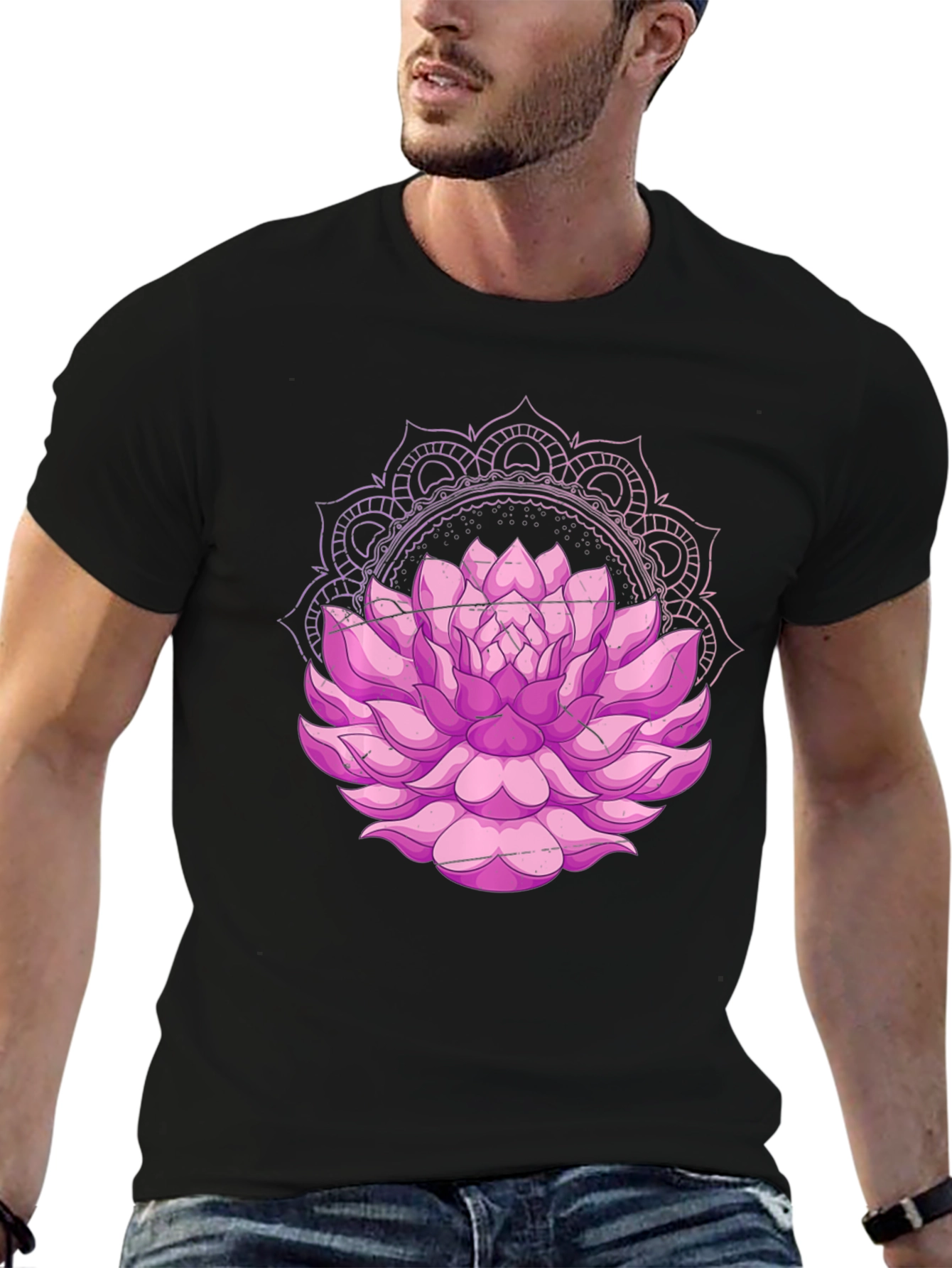 Lotus Mandala Black Tee