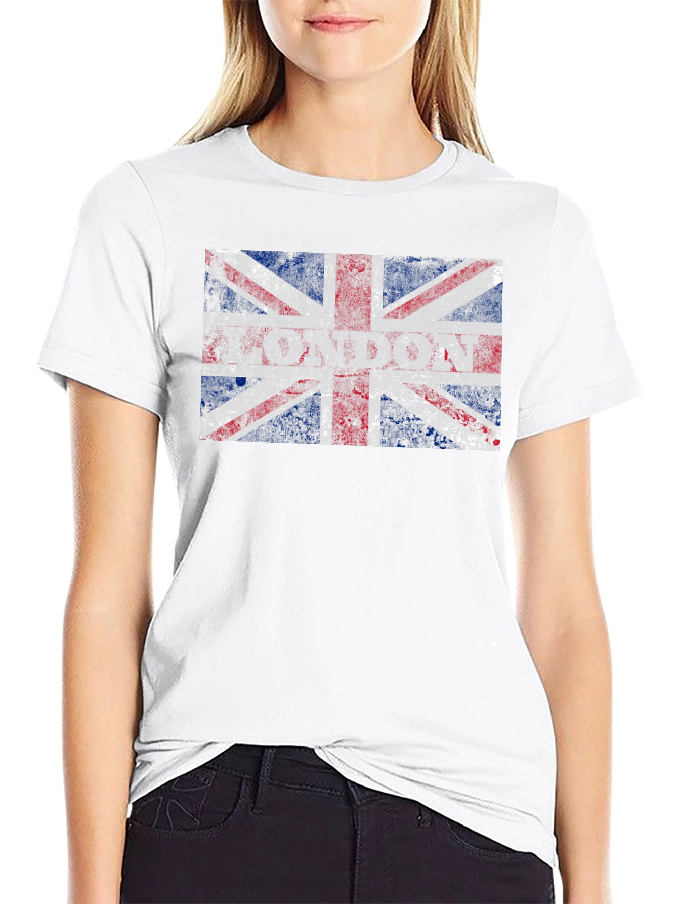 Union Jack Flag Graphic Print Mens Black T-Shirt