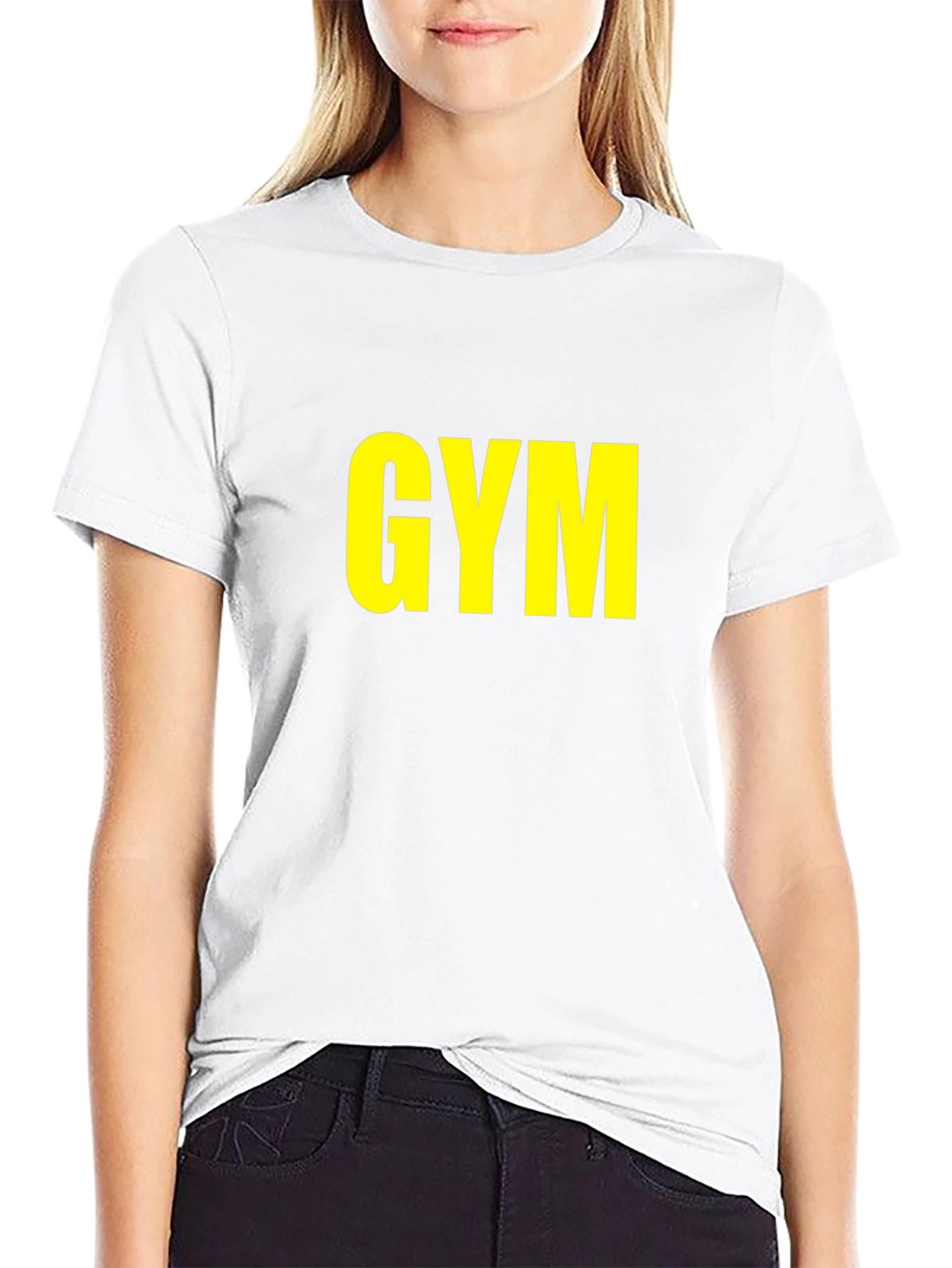GYM T-Shirt - Bold Yellow Print on Black