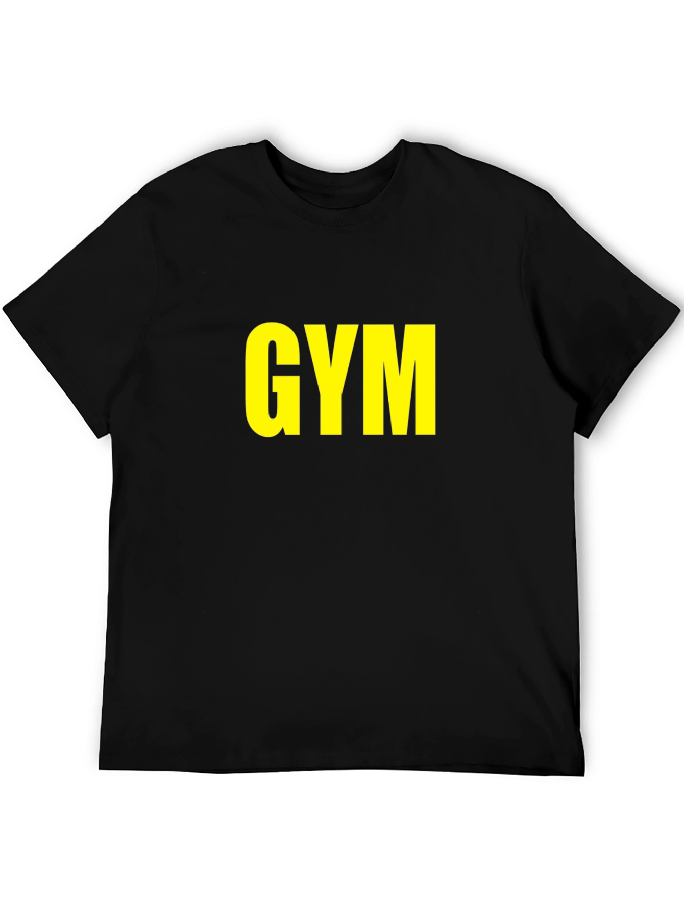 GYM T-Shirt - Bold Yellow Print on Black