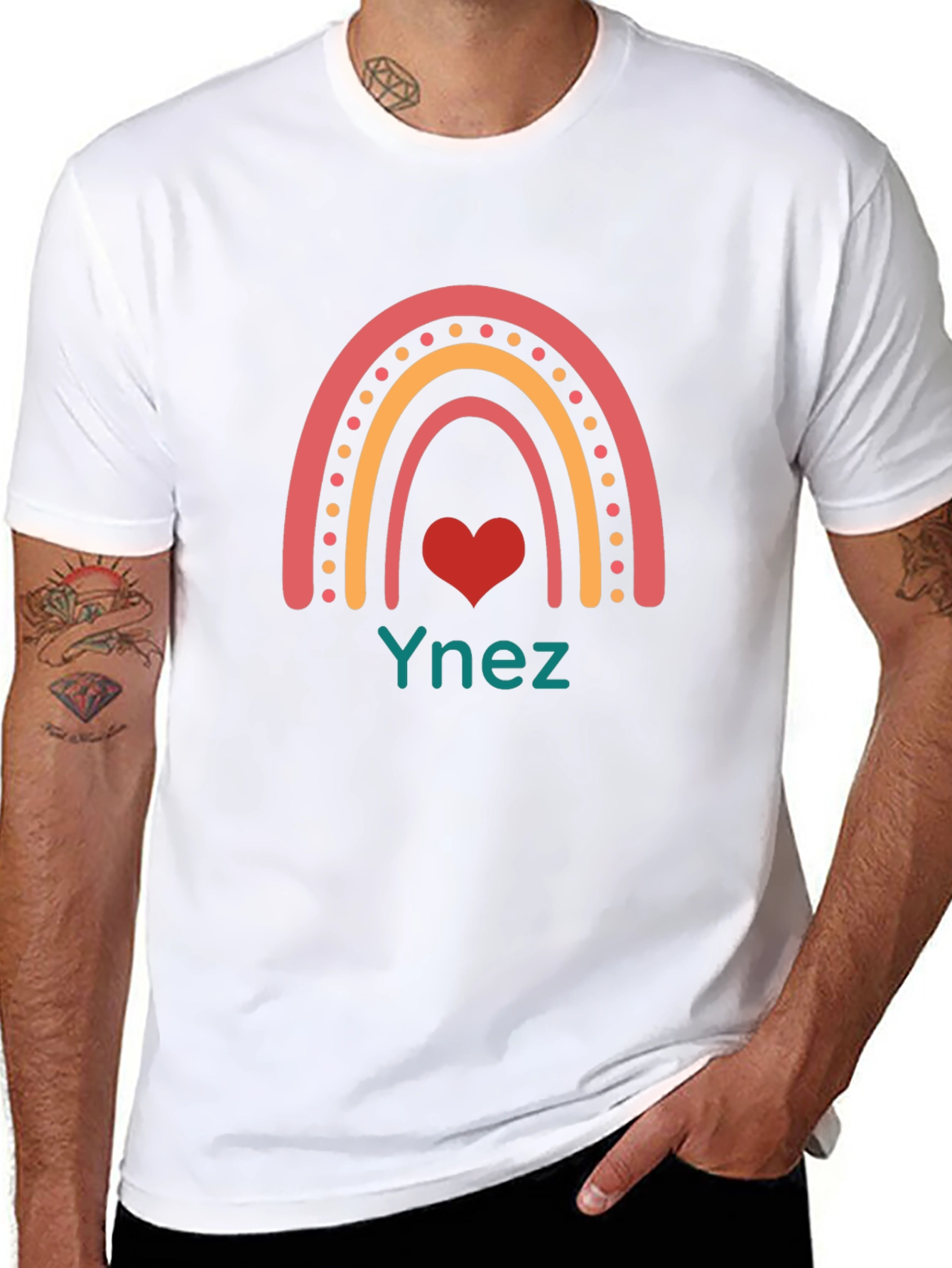 Rainbow Heart Ynez T-Shirt - Black