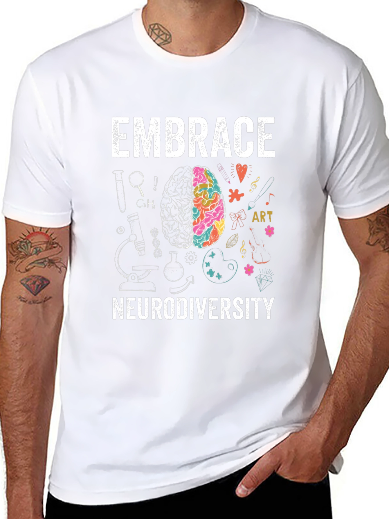 Embrace Neurodiversity Brain Graphic T-Shirt