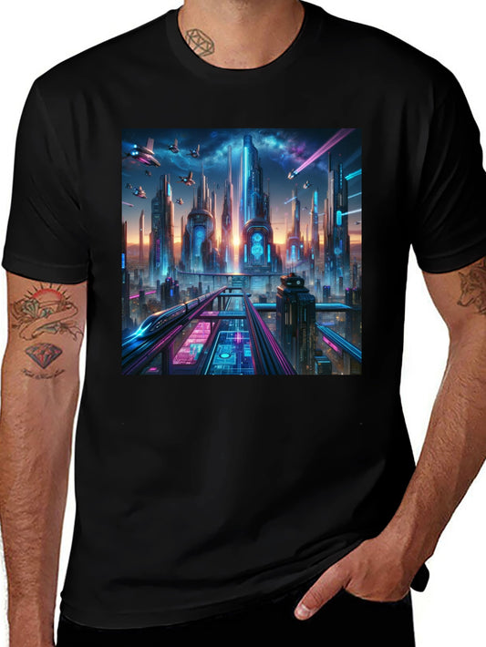 Futuristic Cityscape Graphic Tee