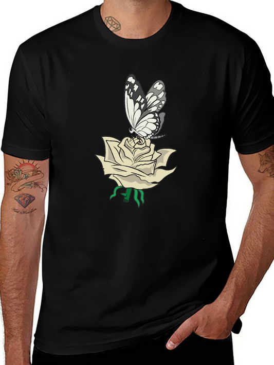 Butterfly Rose T-Shirt - Stylish Graphic Tee
