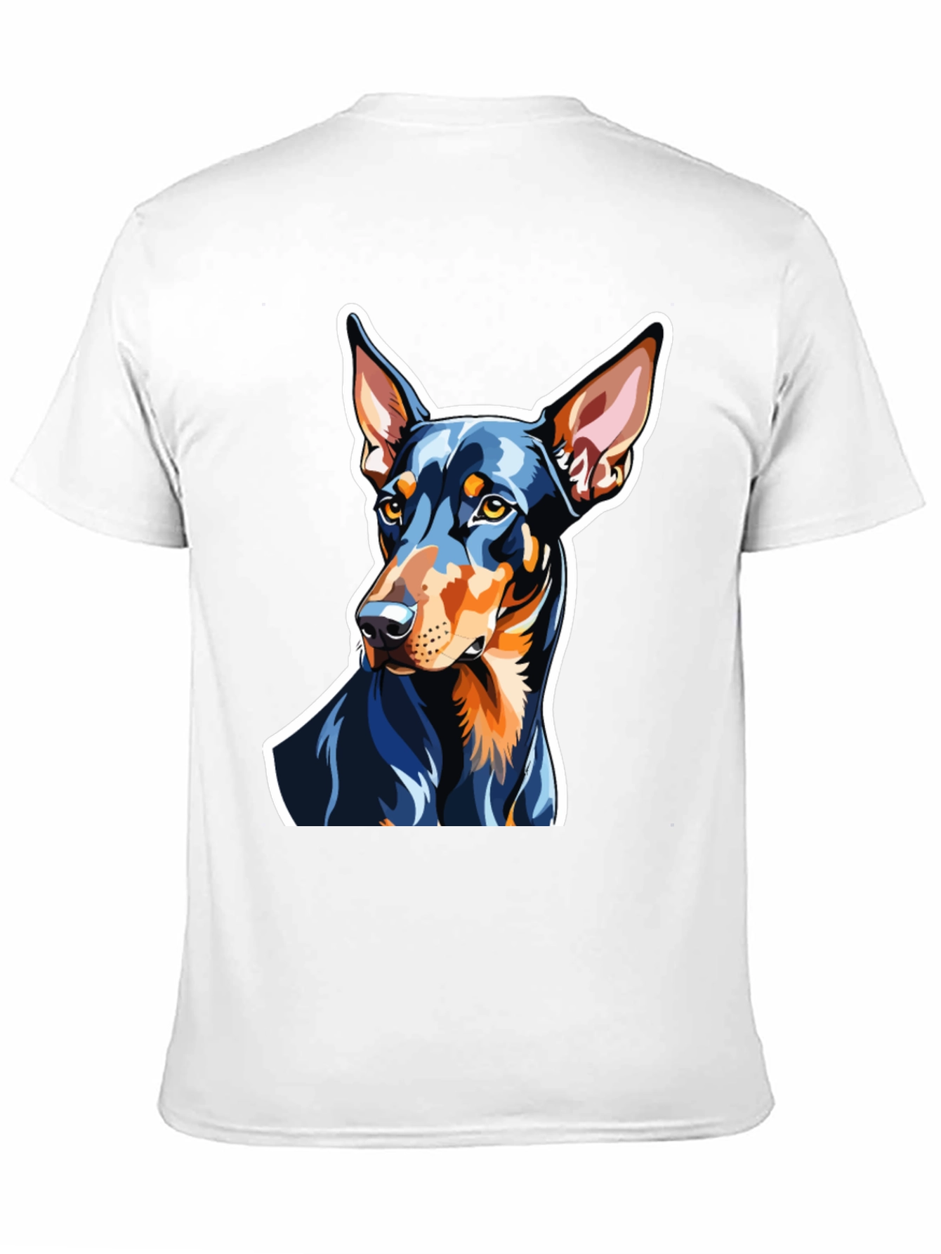 Doberman Dog Graphic Print Black T-Shirt