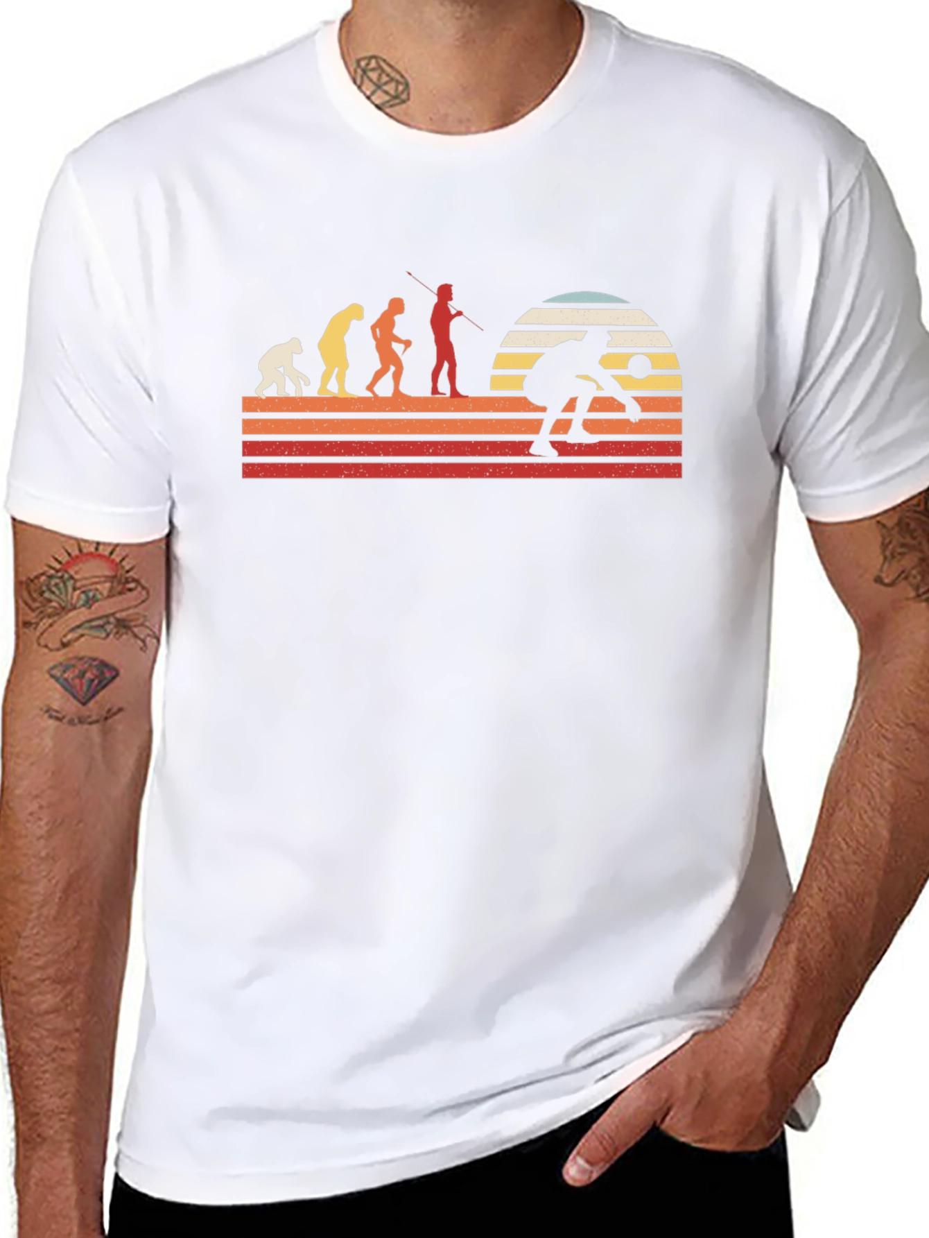 Evolution of Pickleball T-Shirt - Retro Sunset Design