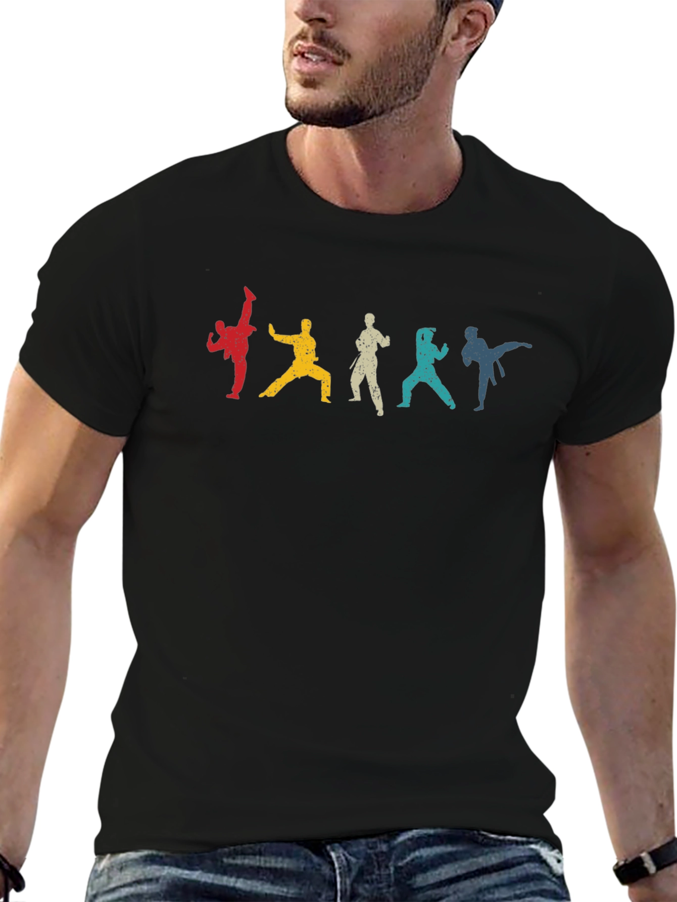 Karate Silhouettes Black T-Shirt