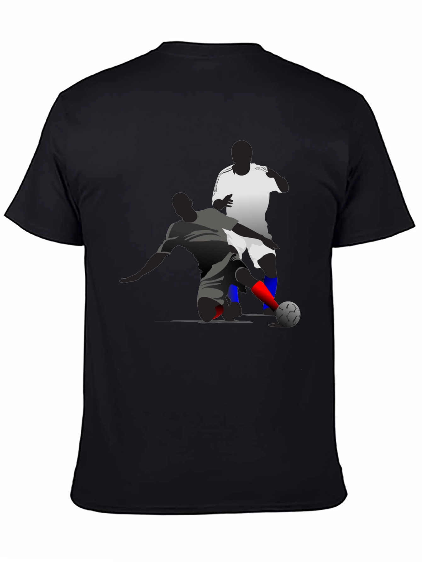 Soccer Graphic Tee - Black Cotton Blend T-Shirt