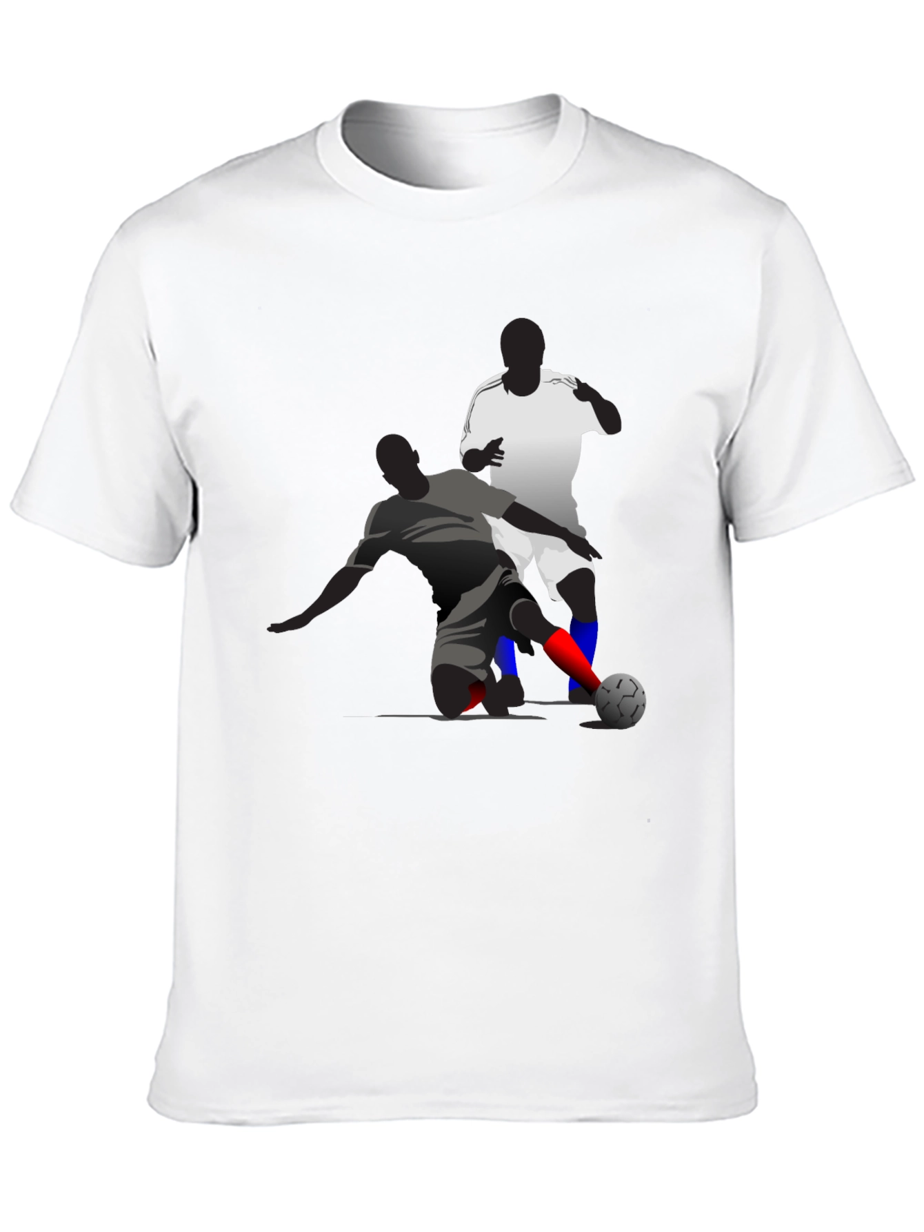 Soccer Graphic Tee - Black Cotton Blend T-Shirt