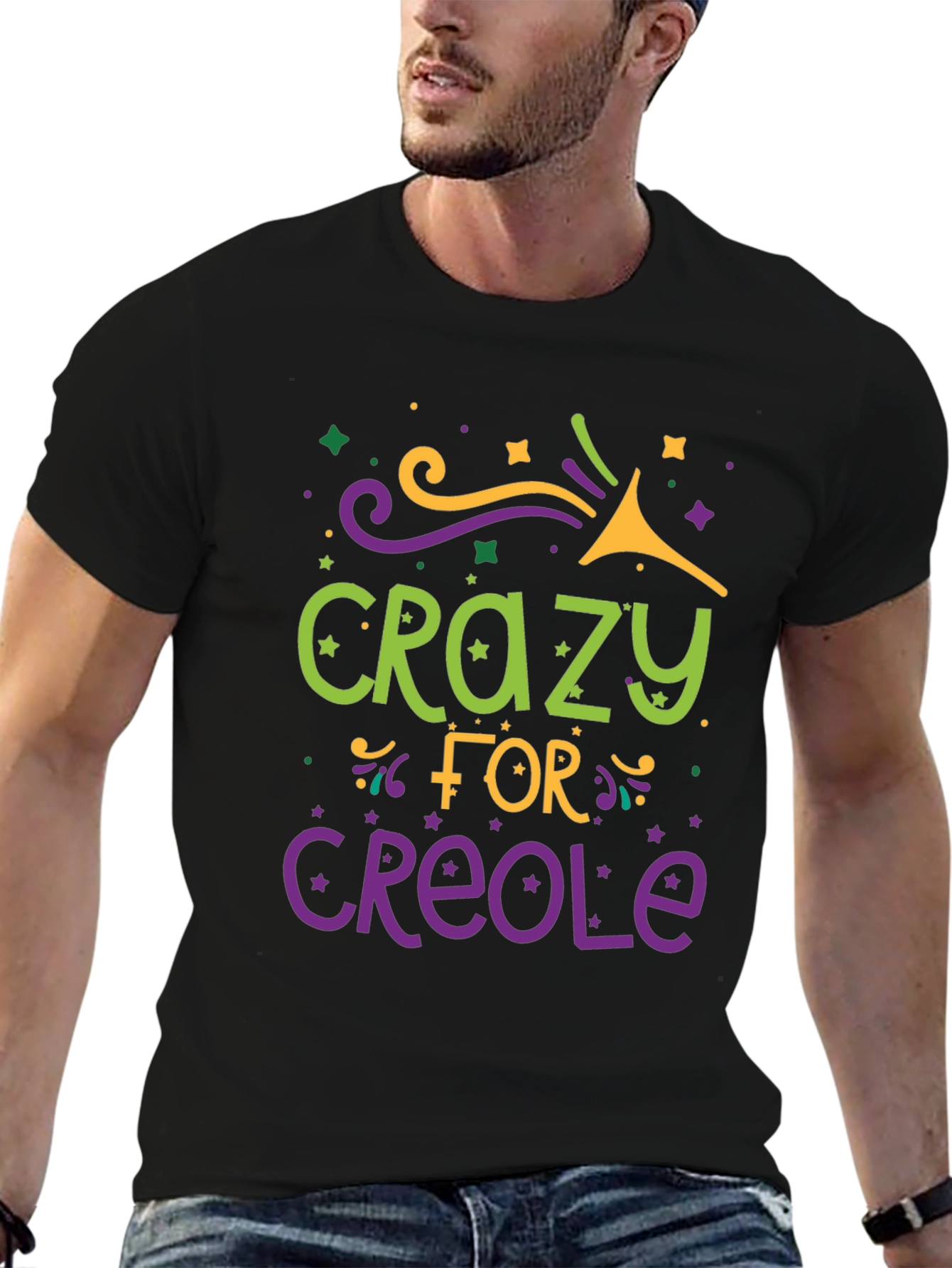 Crazy for Creole Graphic Tee - Black