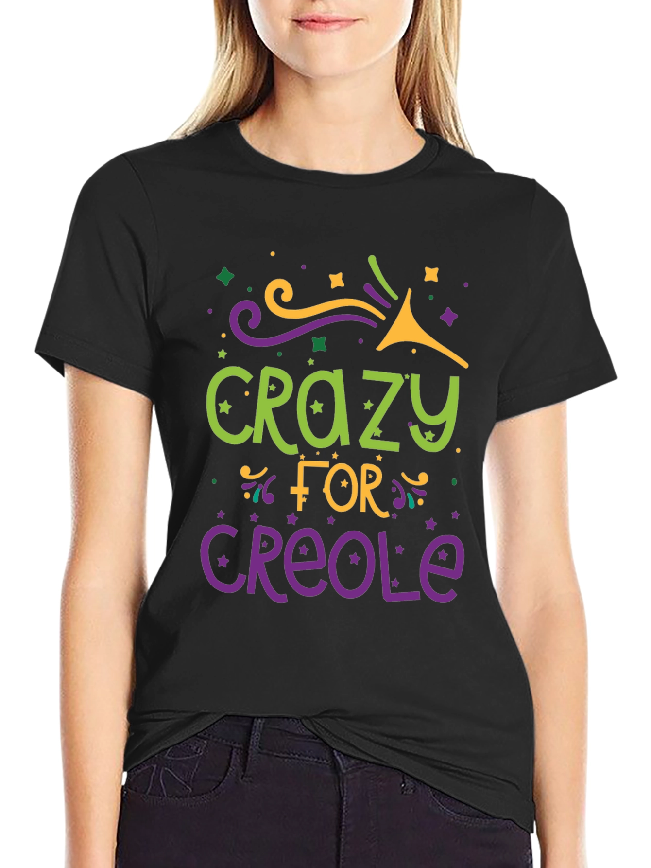 Crazy for Creole Graphic Tee - Black