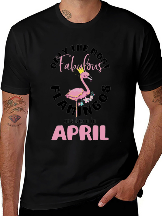 Fabulous Flamingos April Birthday T-Shirt
