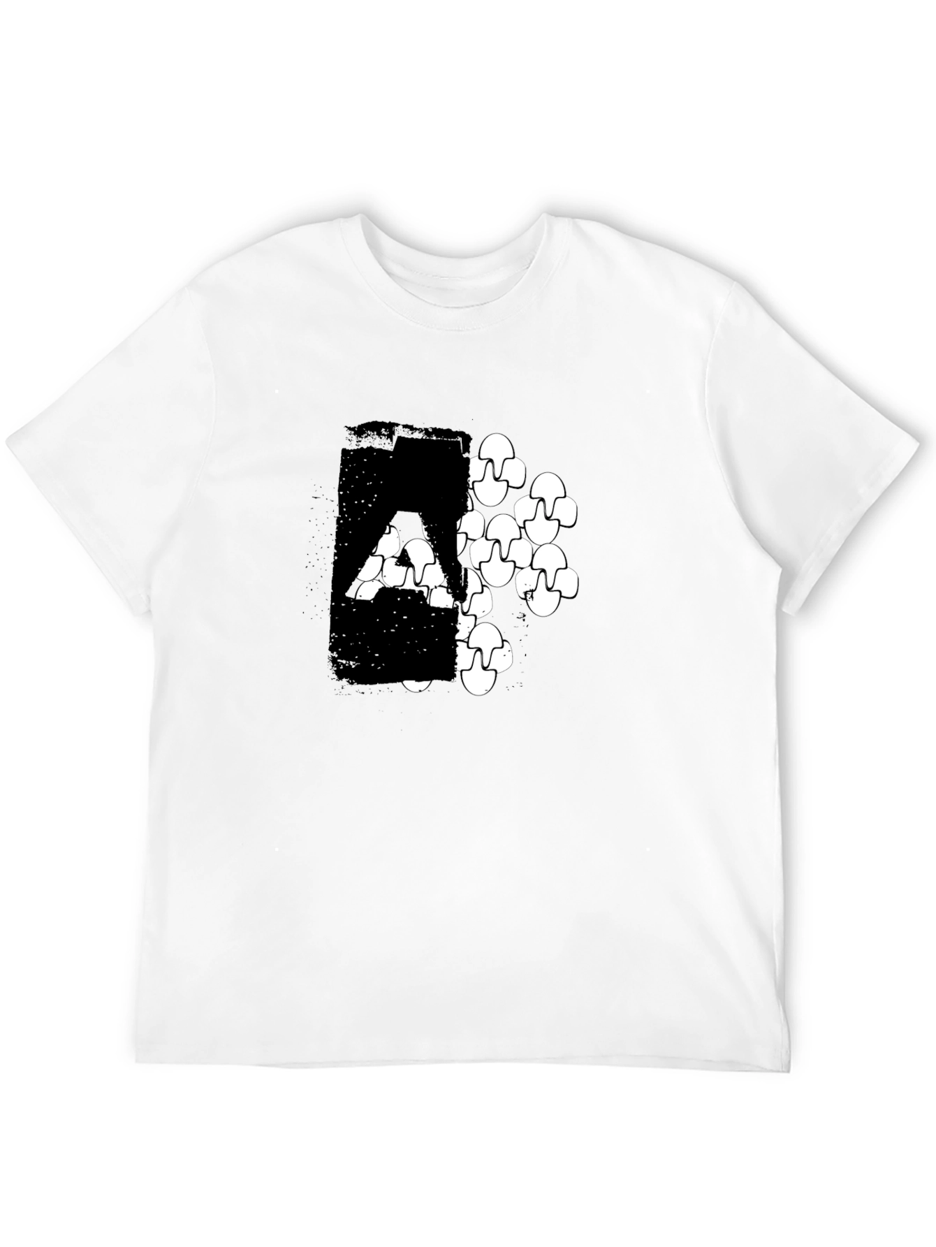 Modern Graphic Print Black T-Shirt
