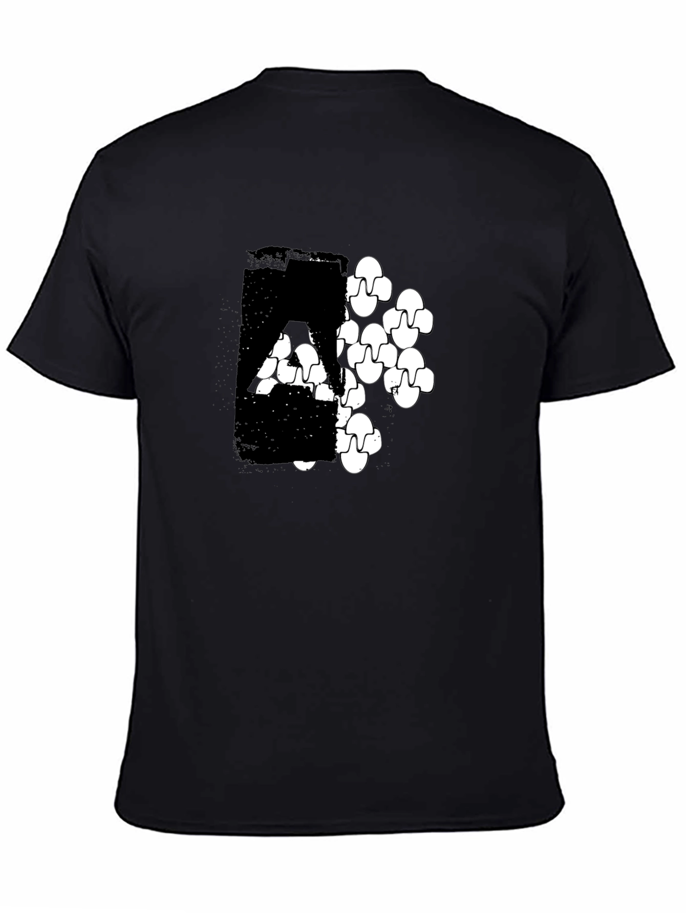 Modern Graphic Print Black T-Shirt