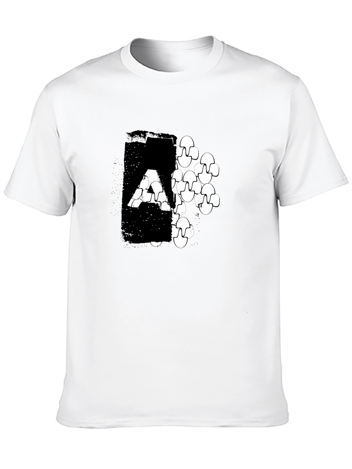 Modern Graphic Print Black T-Shirt
