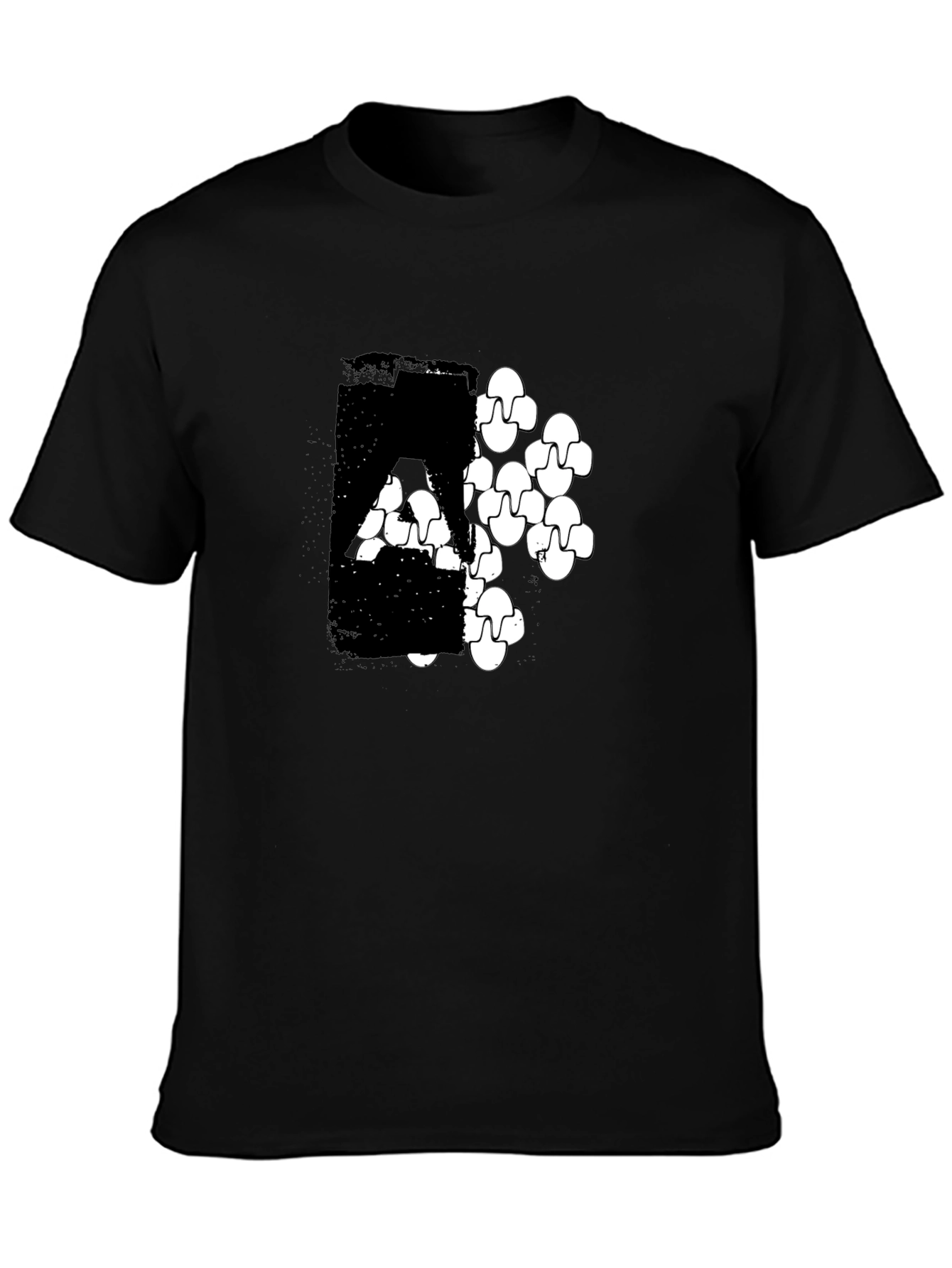 Modern Graphic Print Black T-Shirt