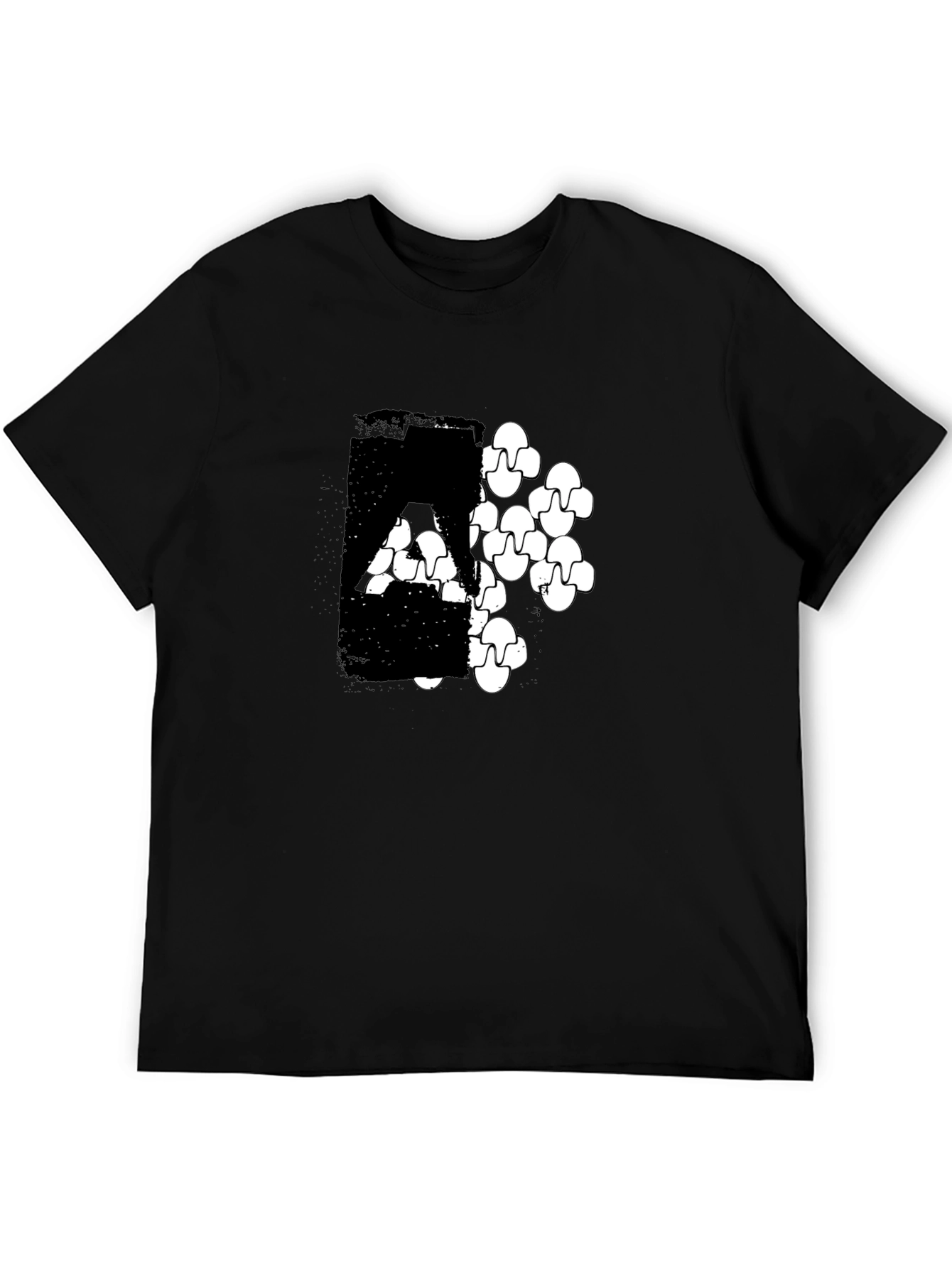 Modern Graphic Print Black T-Shirt