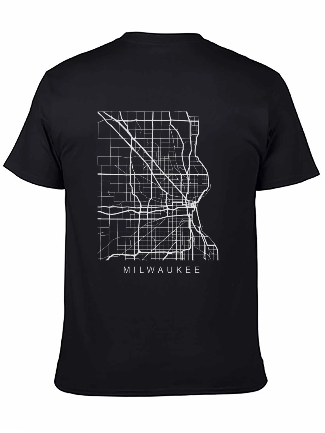 Milwaukee Map Graphic T-Shirt - City Streets Design
