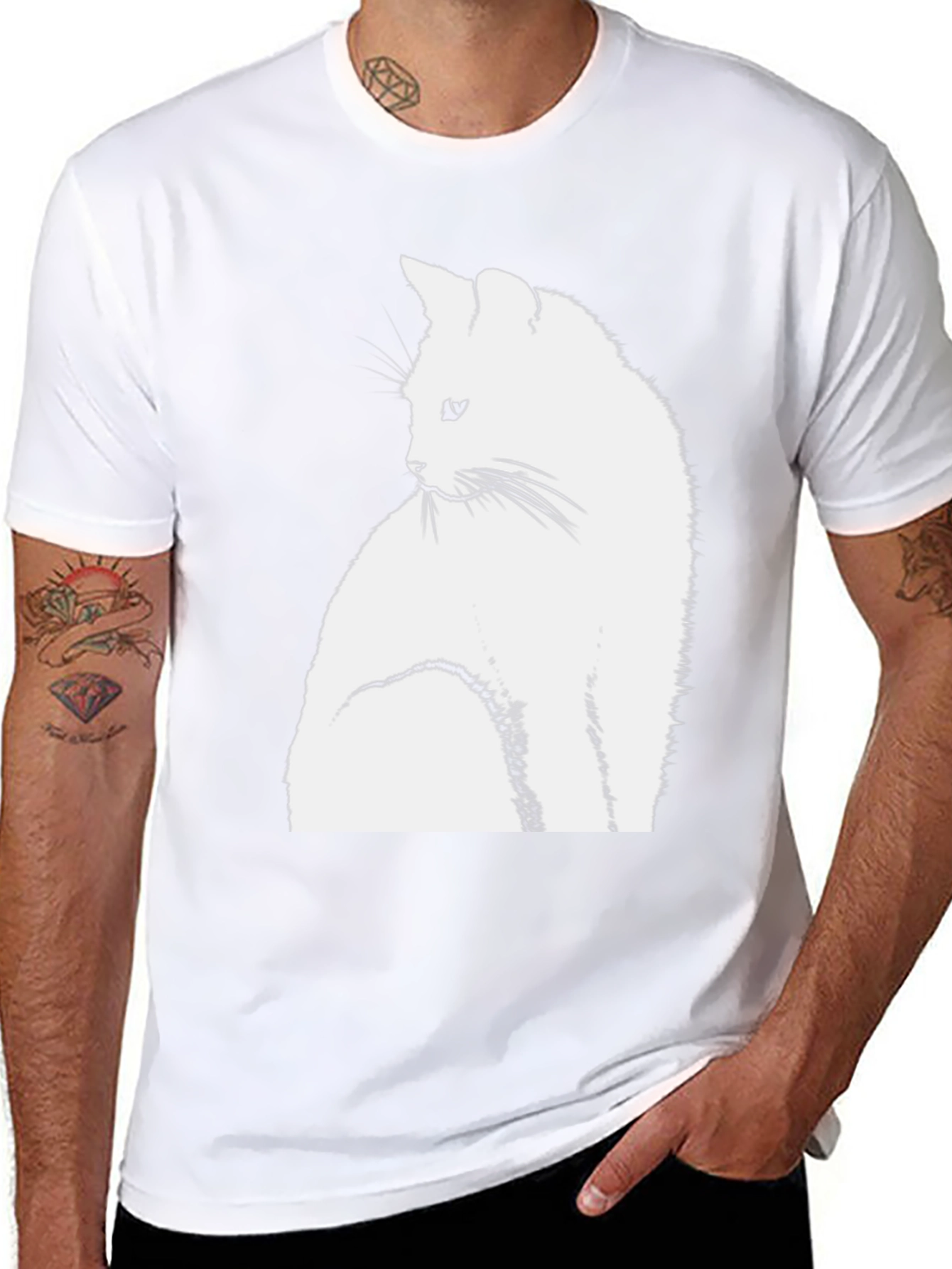Cool Cat Graphic Tee - Stylish Black T-Shirt