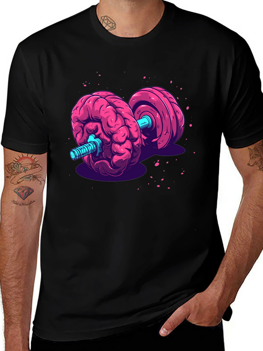Brain Dumbbell Graphic Tee - Mental Strength