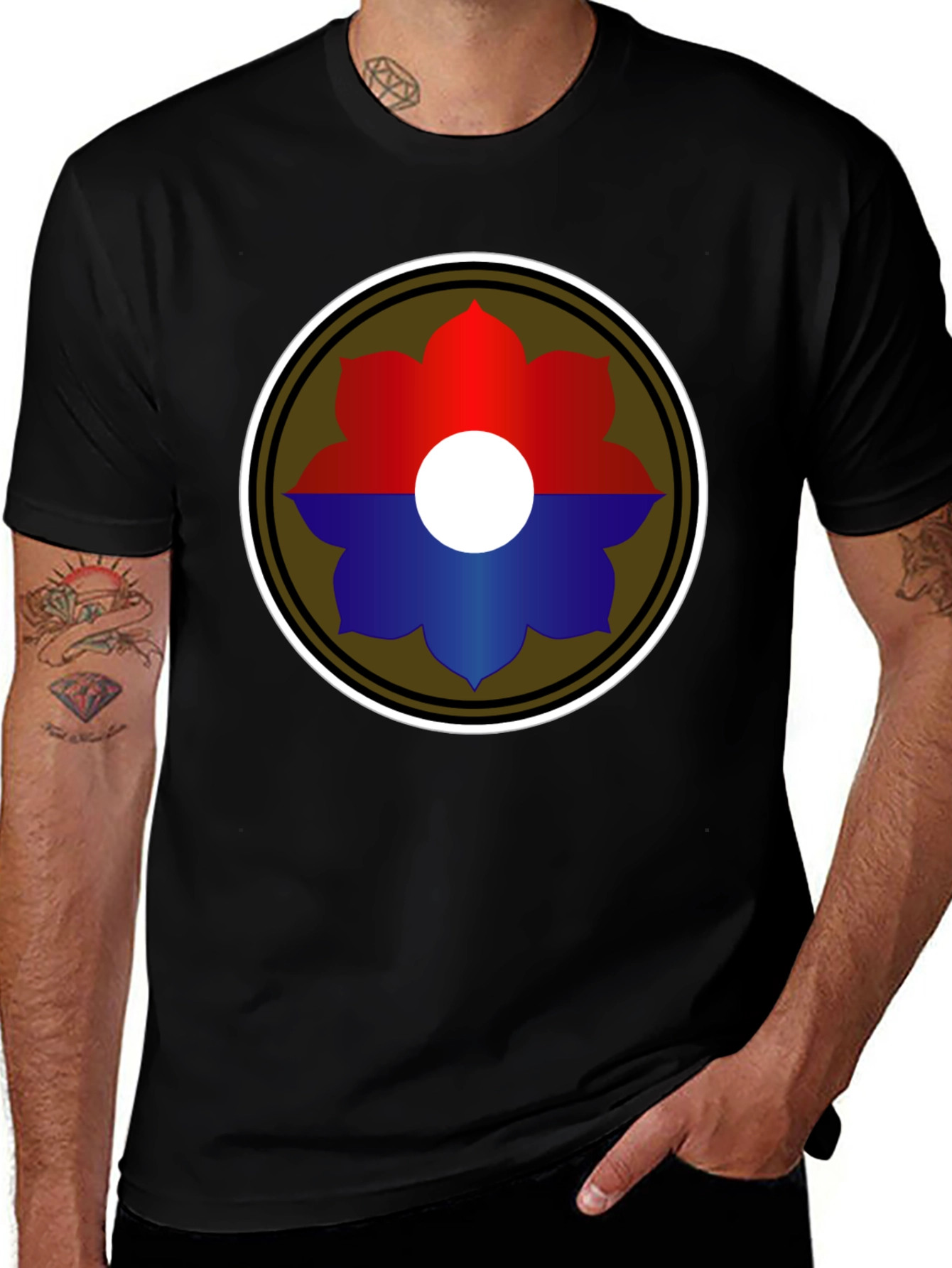 Embroidered Flower Graphic T-Shirt