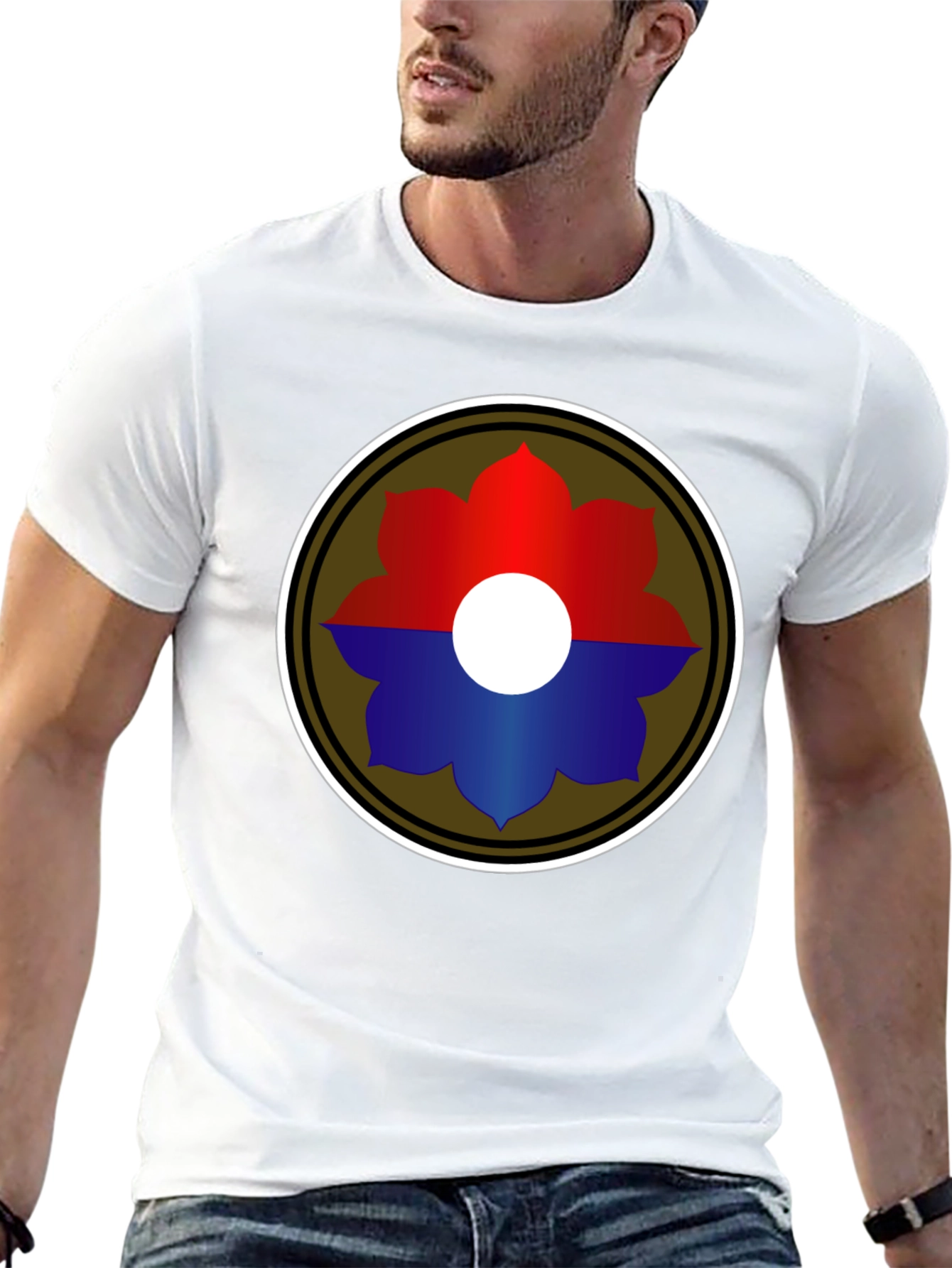 Embroidered Flower Graphic T-Shirt