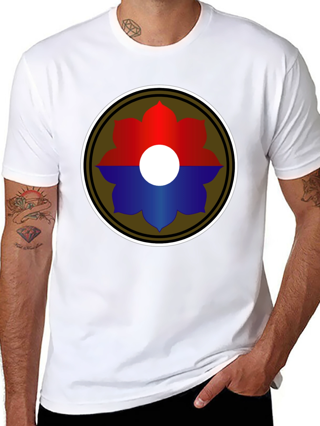 Embroidered Flower Graphic T-Shirt