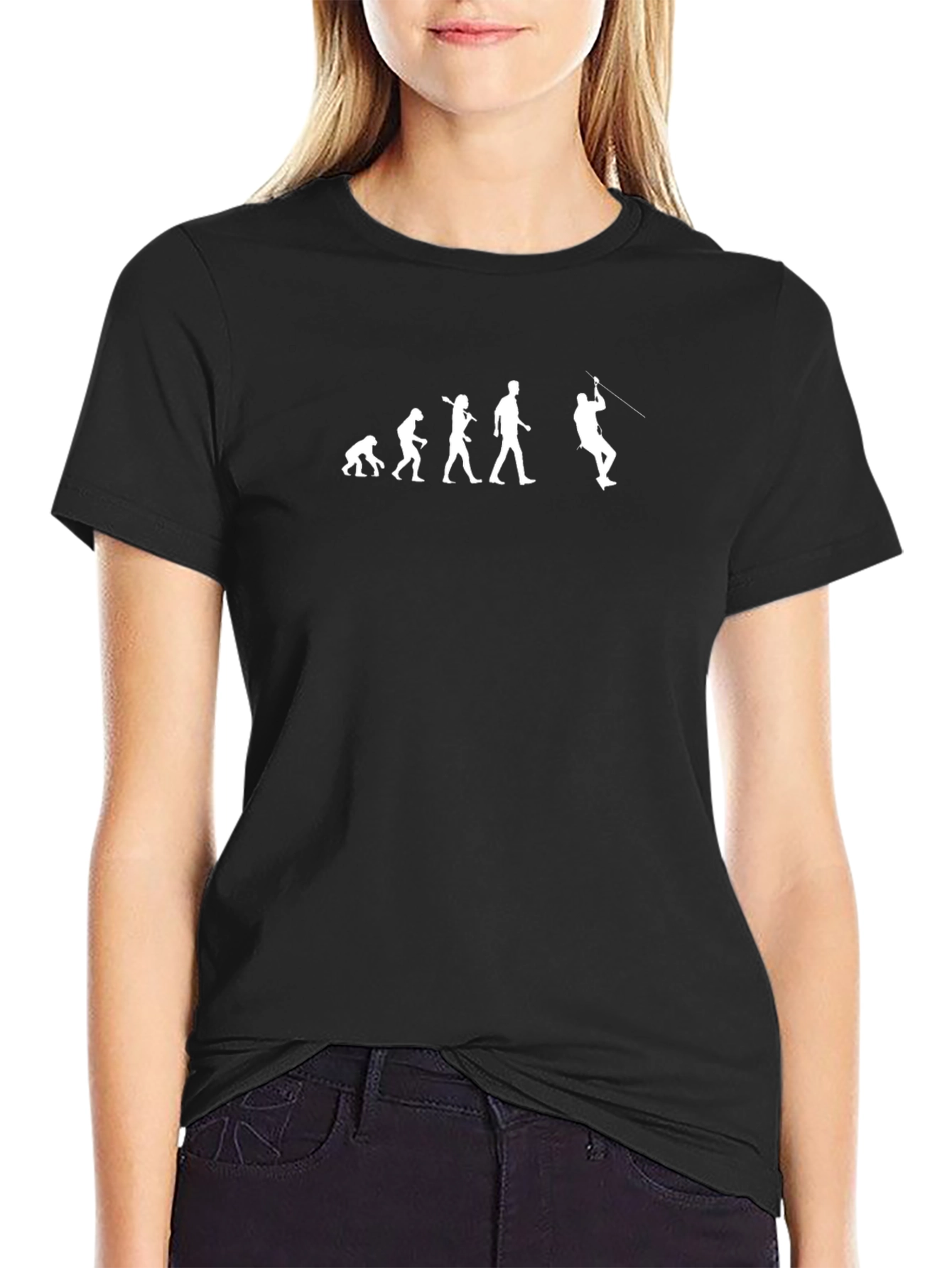 Evolution of Ziplining Graphic Tee - Black Cotton