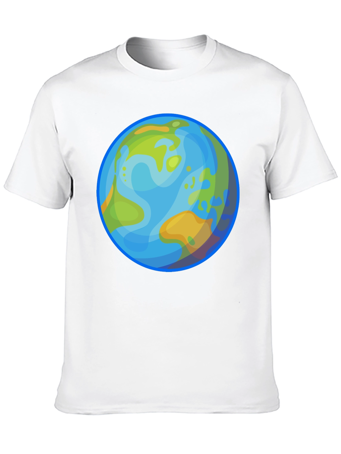 Earth Cartoon Graphic Black T-Shirt