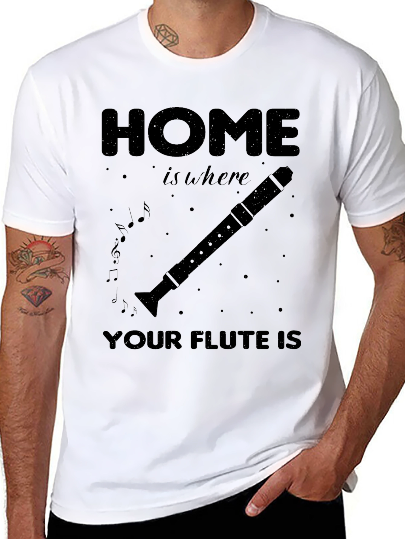 Flute Lover T-Shirt: Home Is Where Your Flute Is