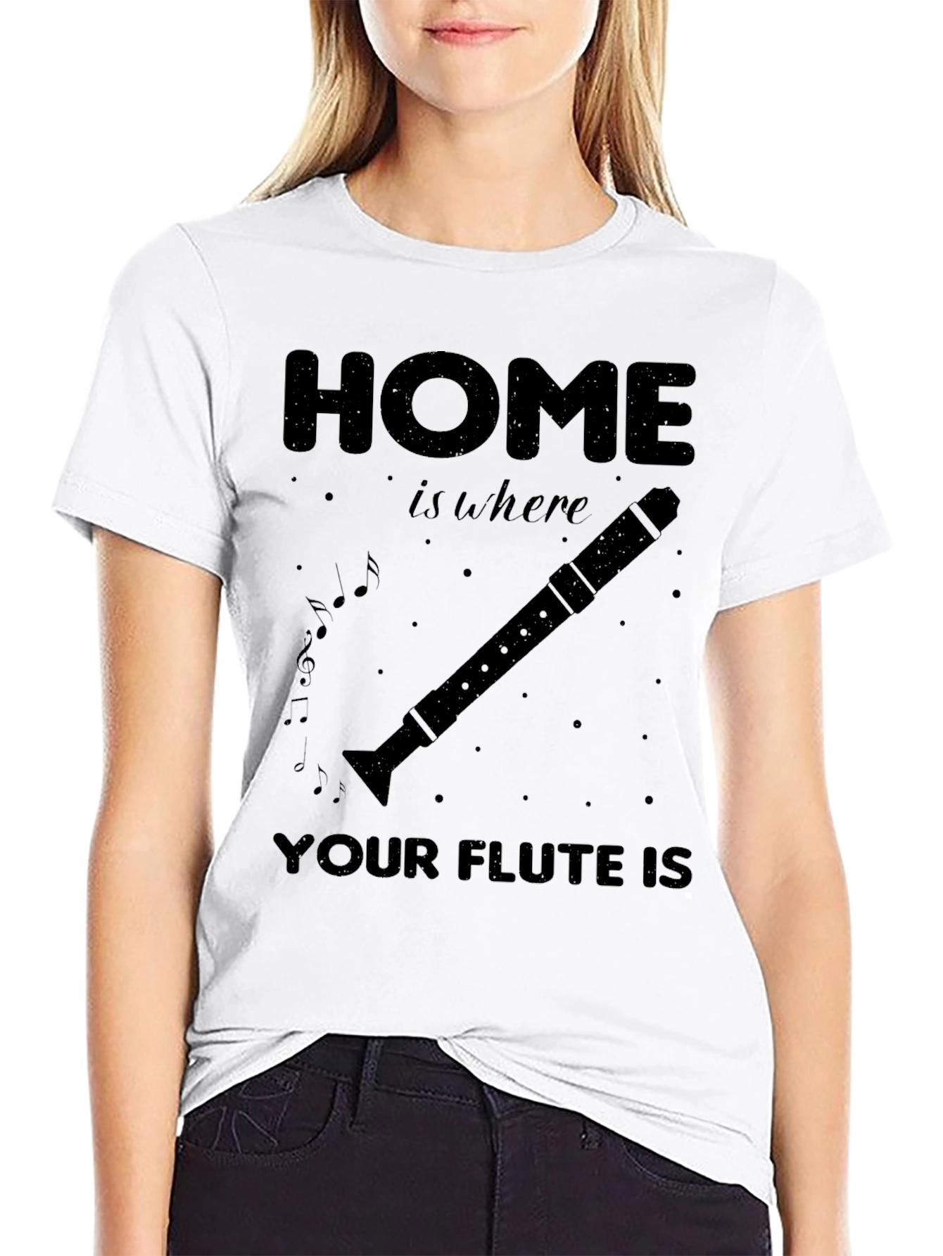 Flute Lover T-Shirt: Home Is Where Your Flute Is