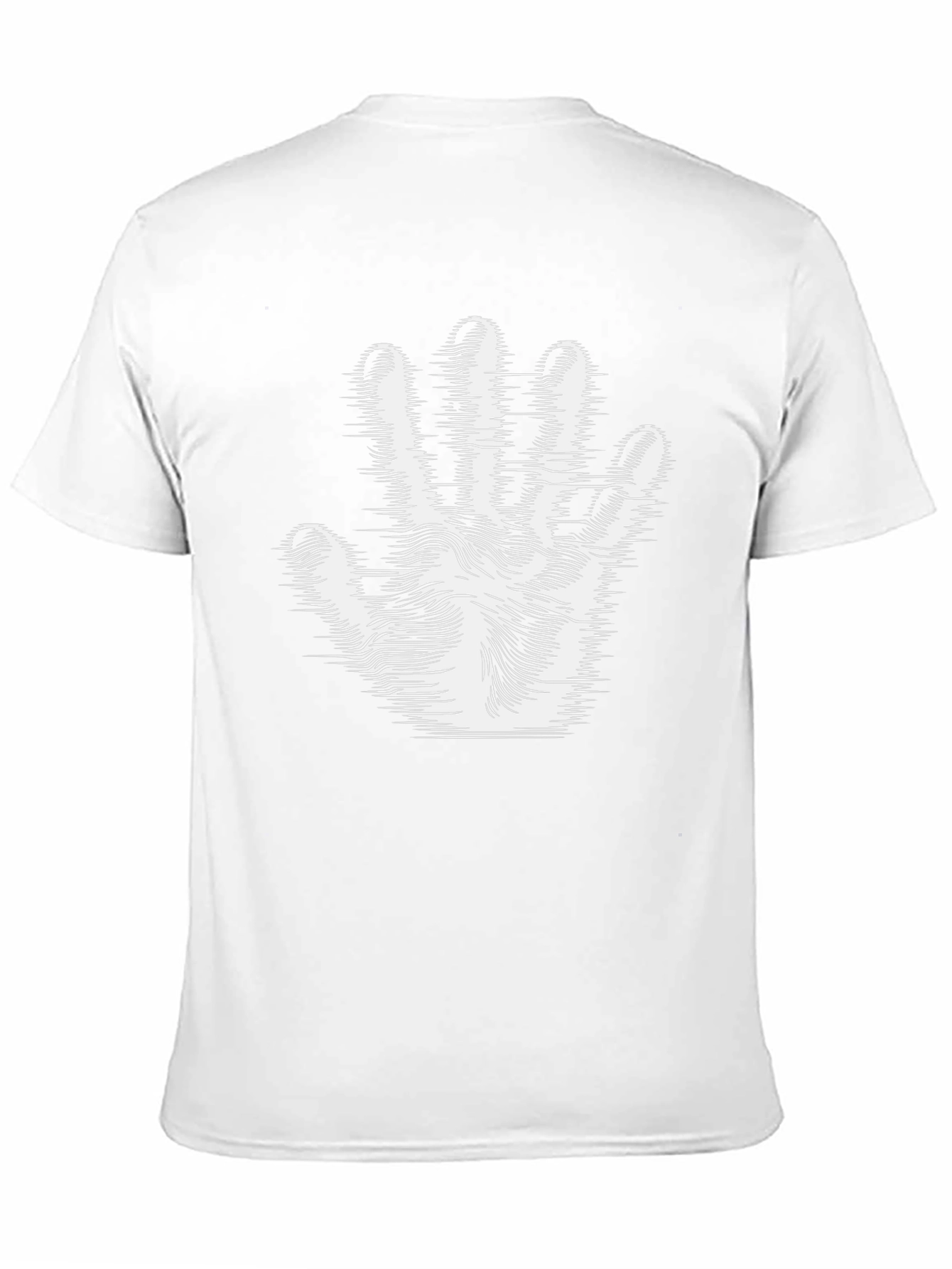 Optical Illusion Hand Print Black T-Shirt